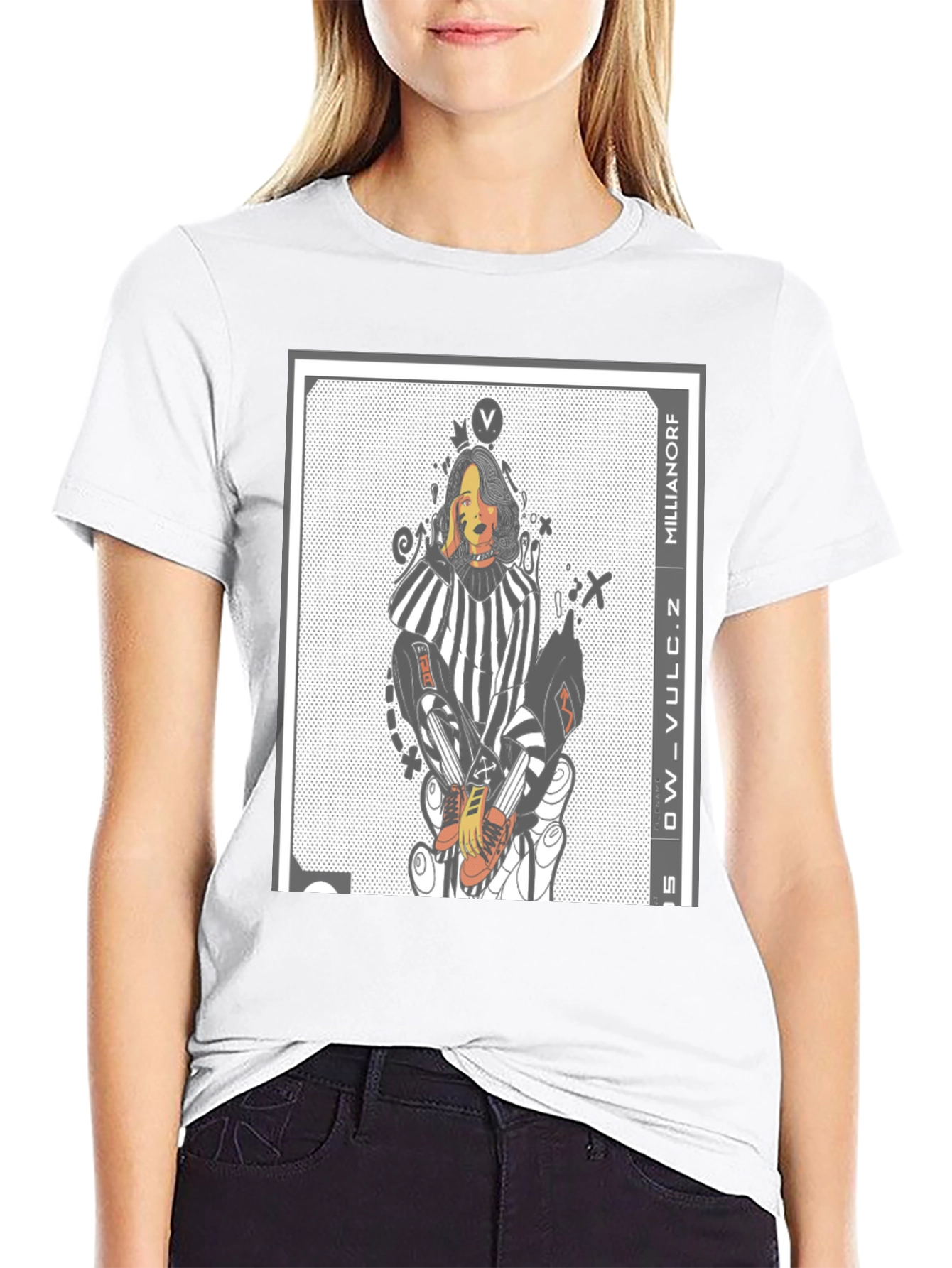 Graphic Print Black Crew Neck T-Shirt