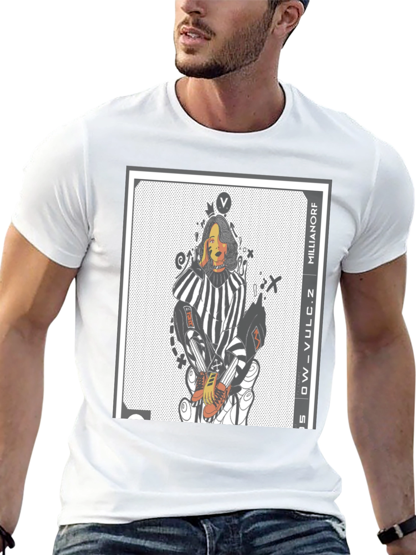 Graphic Print Black Crew Neck T-Shirt