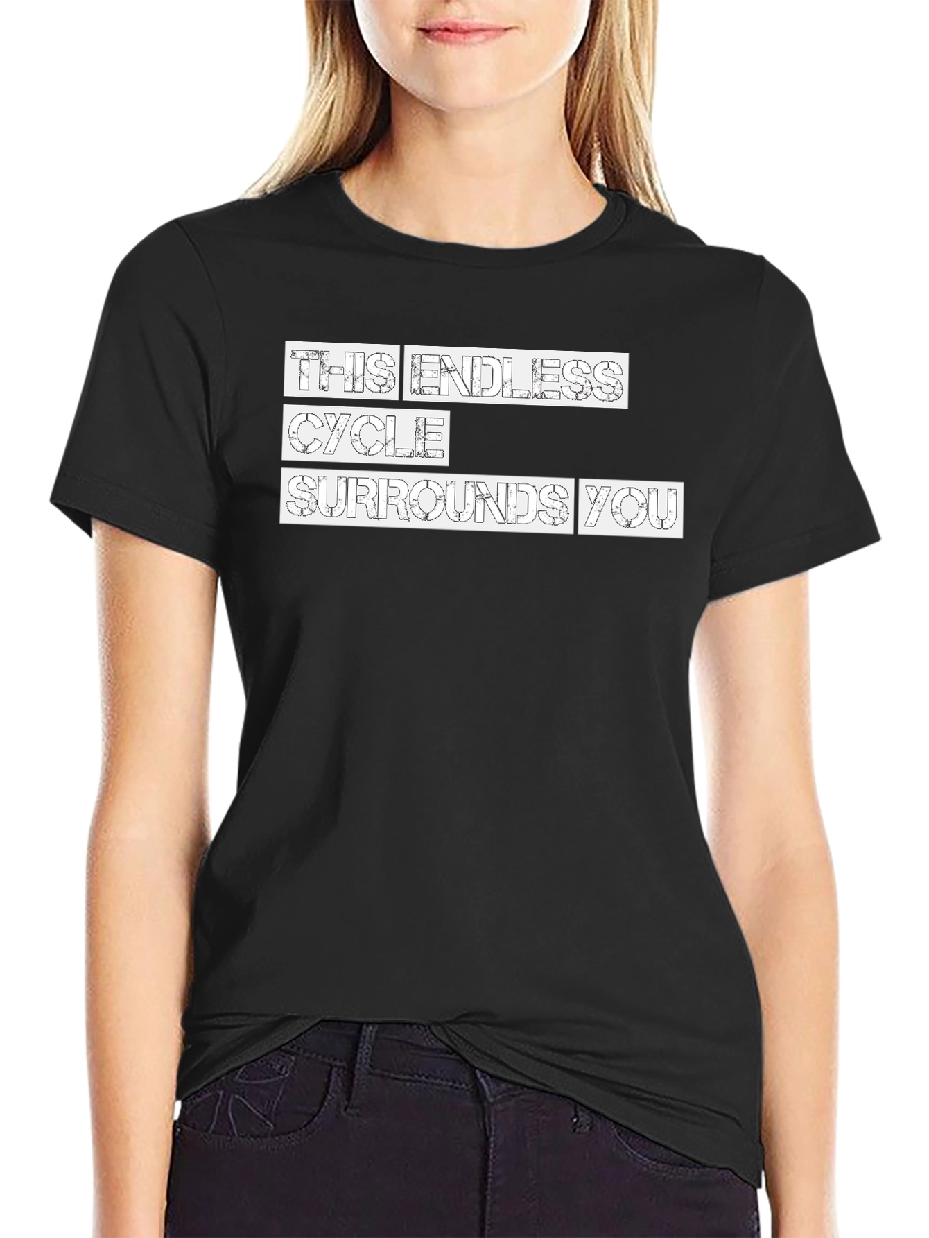 Endless Cycle Graphic Tee - Black Crew Neck T-Shirt