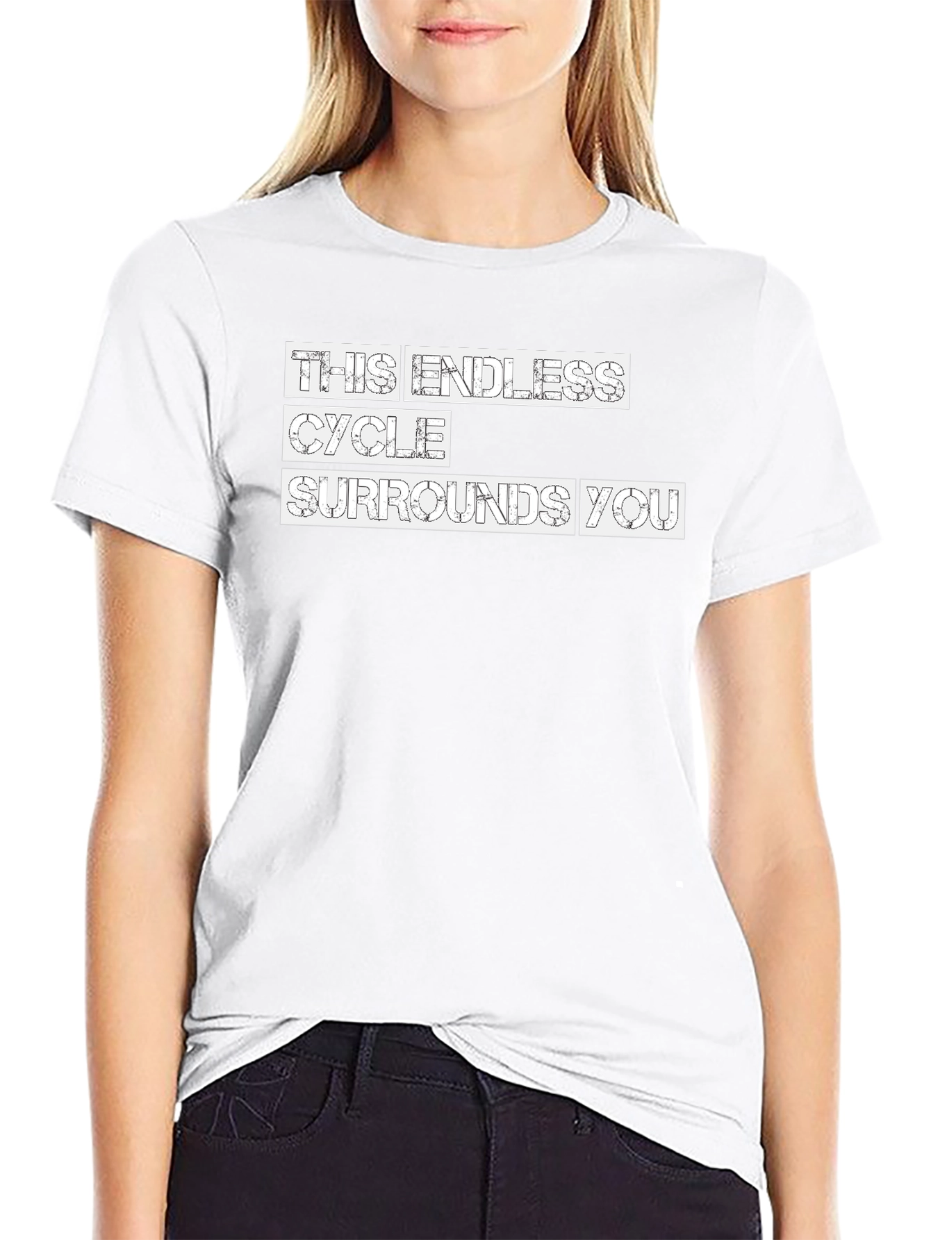 Endless Cycle Graphic Tee - Black Crew Neck T-Shirt