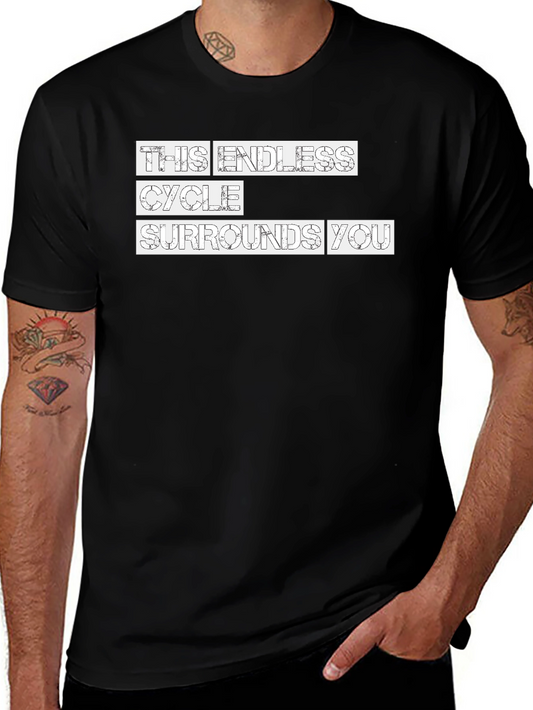 Endless Cycle Graphic Tee - Black Crew Neck T-Shirt