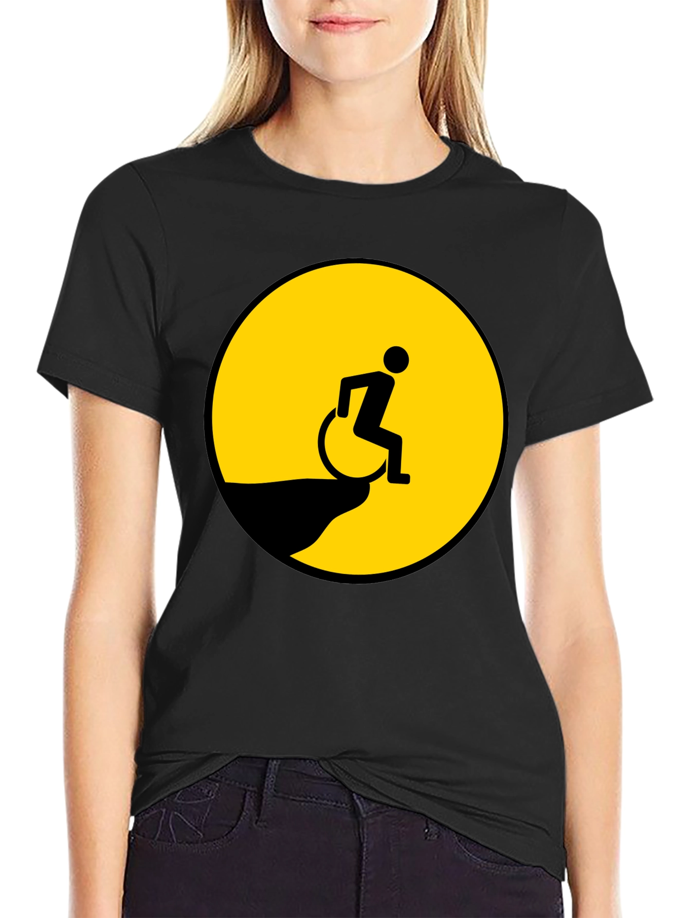 Edgy Humor T-Shirt - Wheelchair Cliff