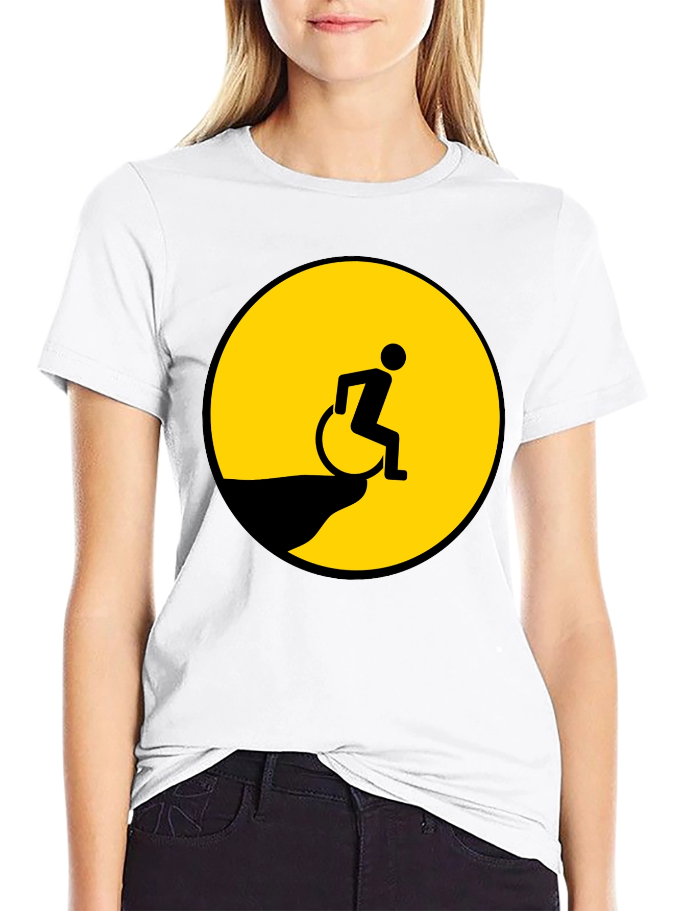 Edgy Humor T-Shirt - Wheelchair Cliff
