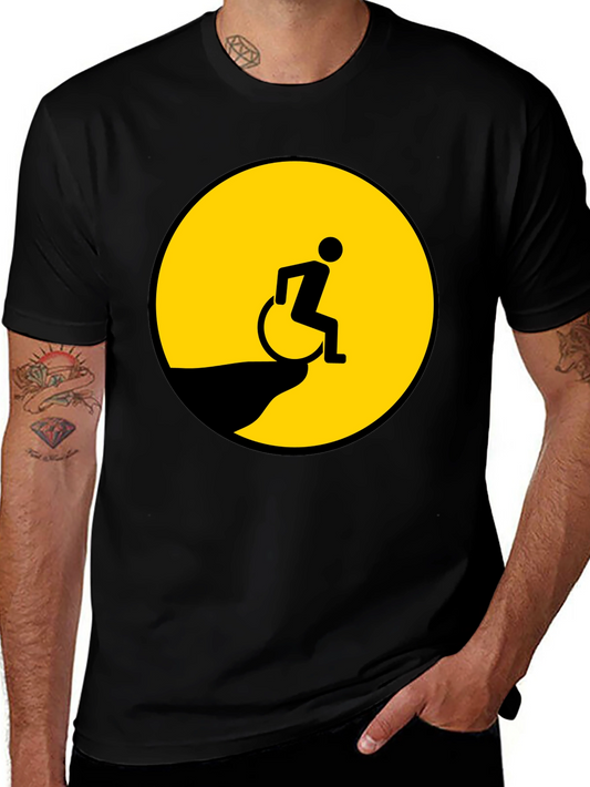 Edgy Humor T-Shirt - Wheelchair Cliff