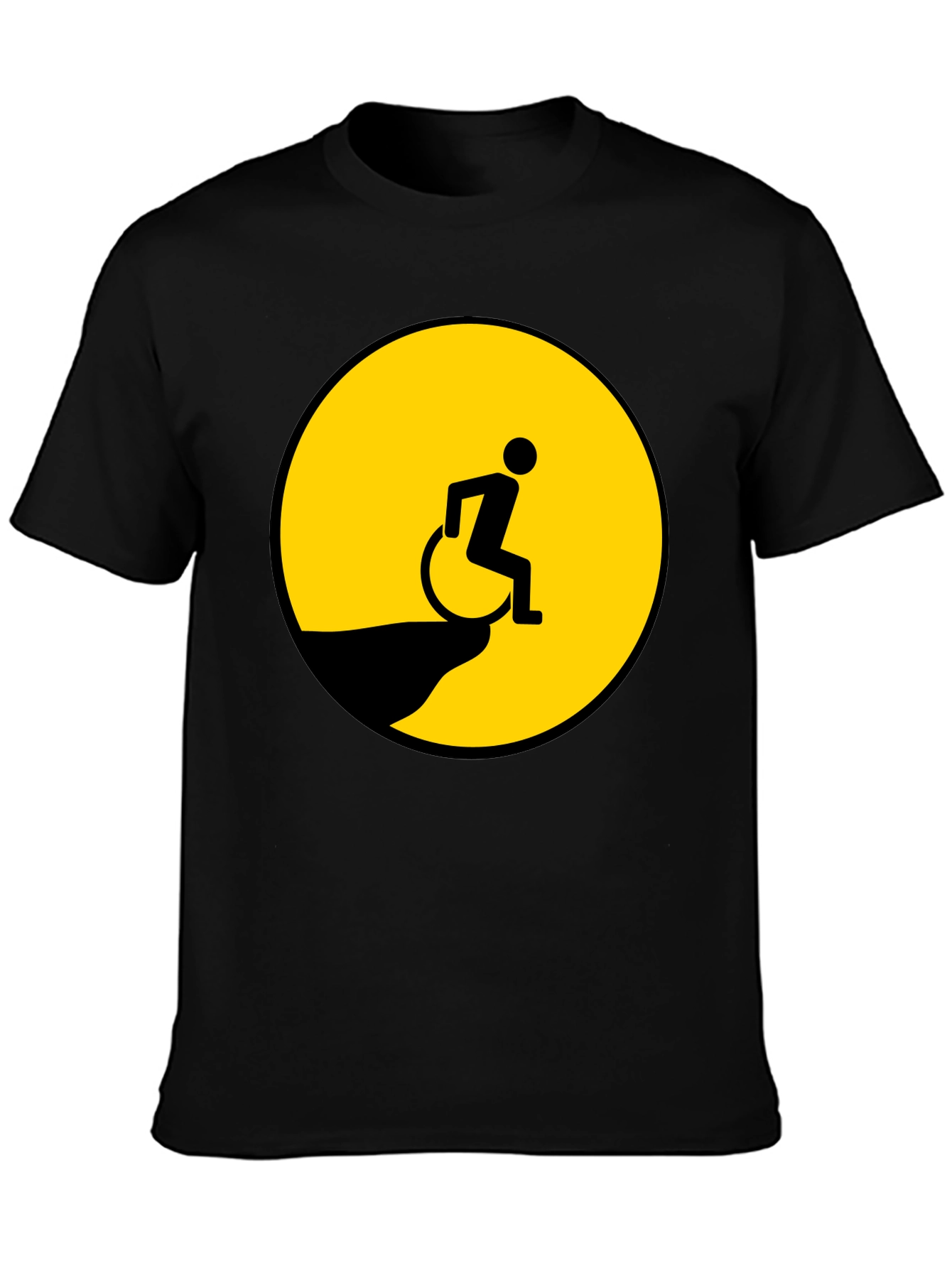 Edgy Humor T-Shirt - Wheelchair Cliff