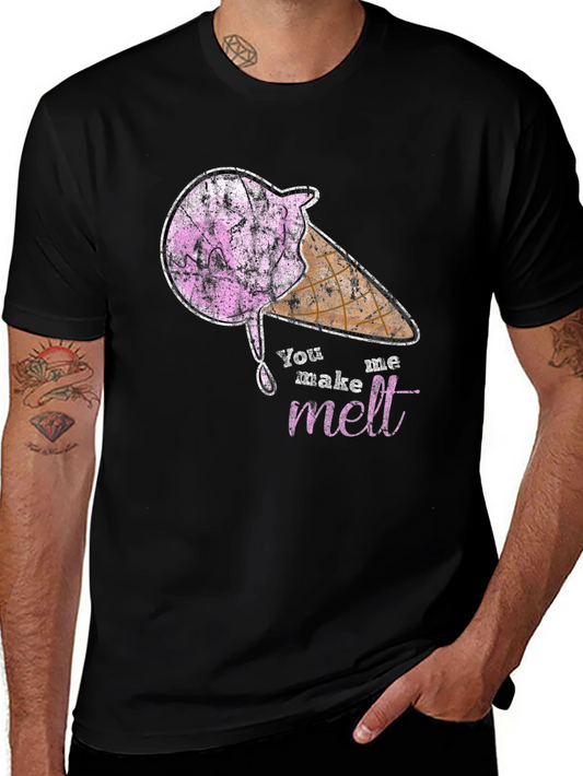 You Make Me Melt Graphic Tee - Soft Black Cotton
