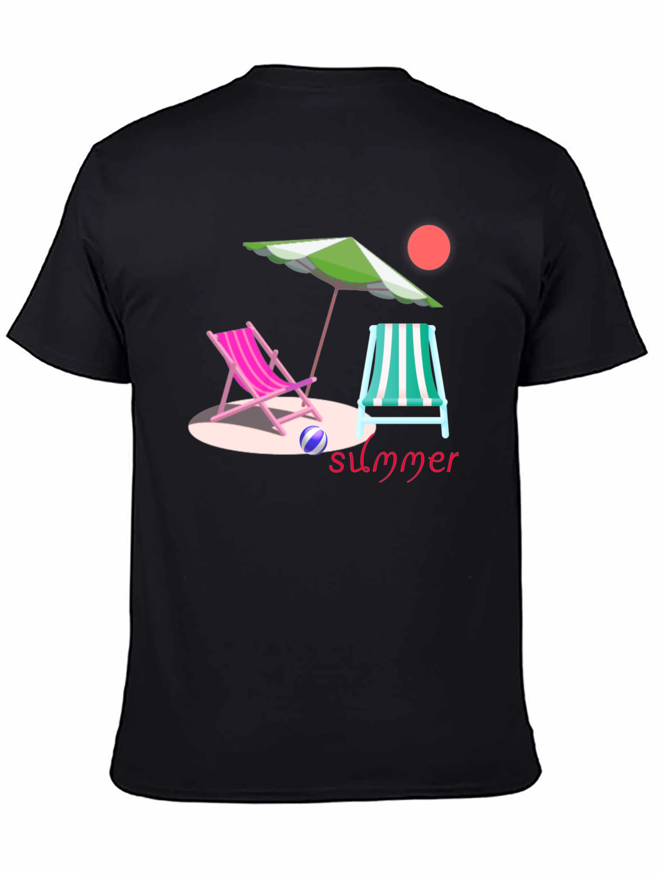 Summer Beach Scene Graphic Tee