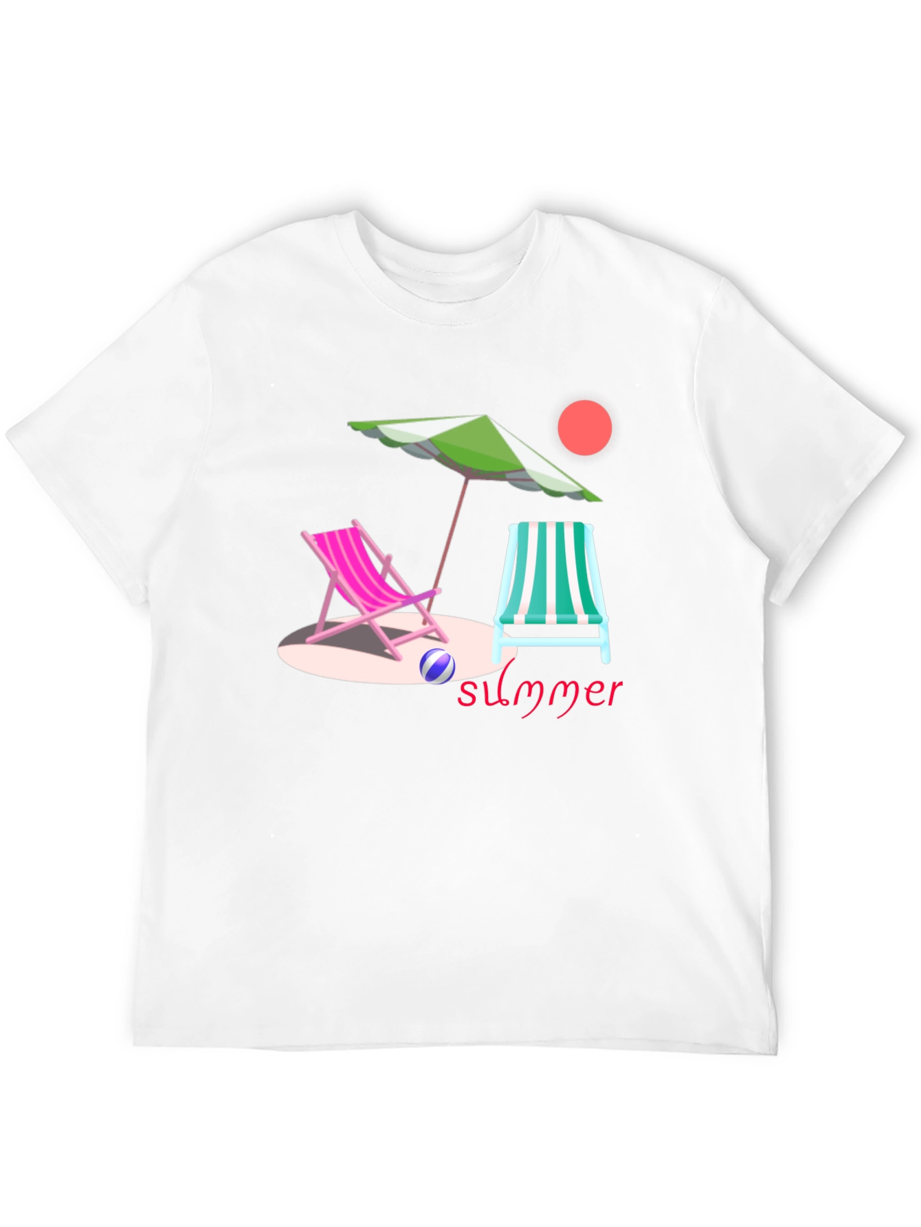 Summer Beach Scene Graphic Tee