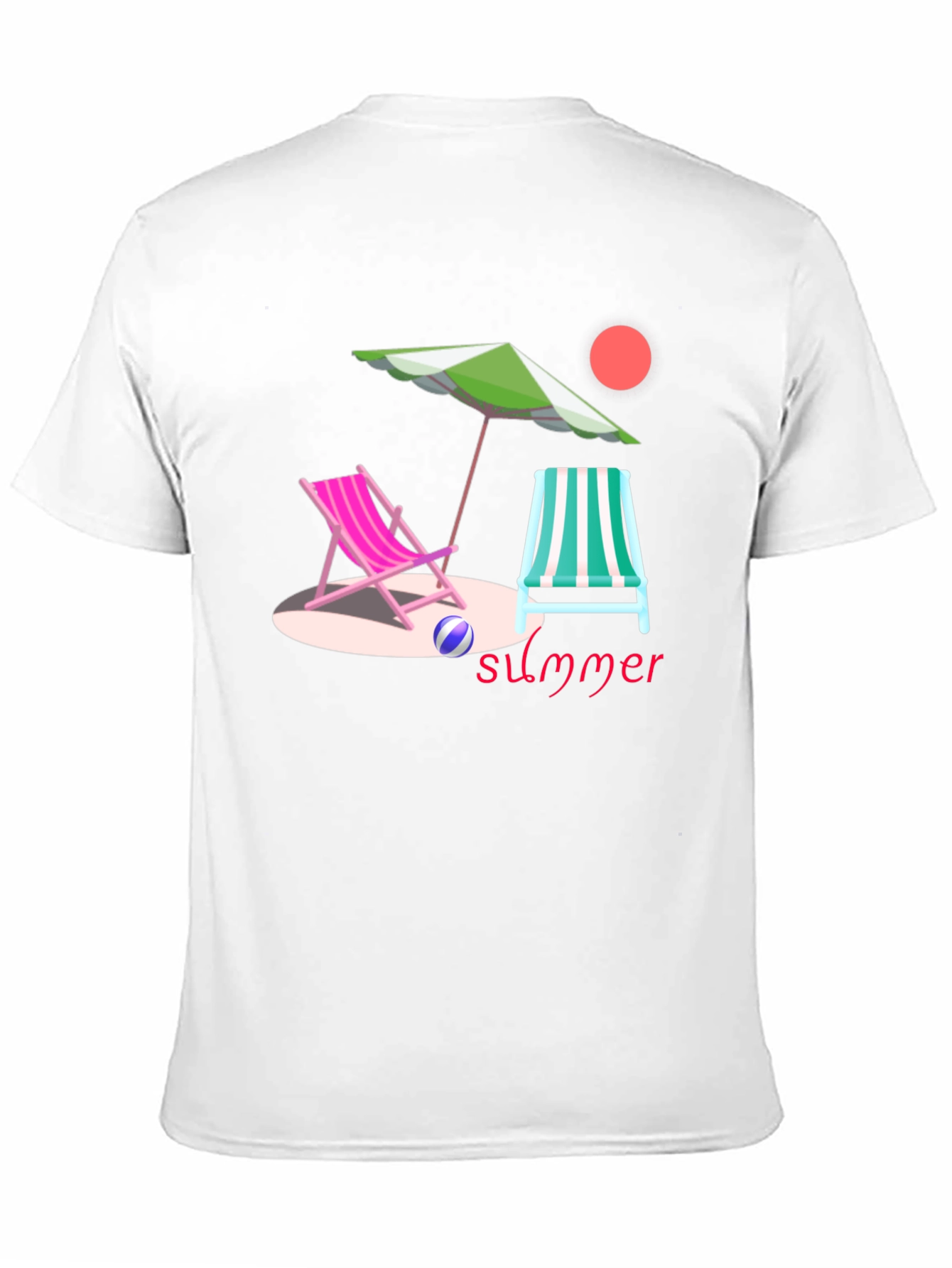 Summer Beach Scene Graphic Tee