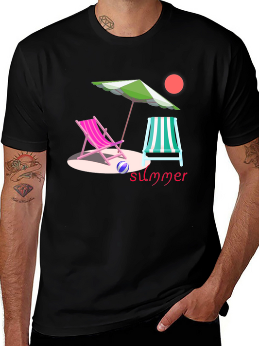 Summer Beach Scene Graphic Tee