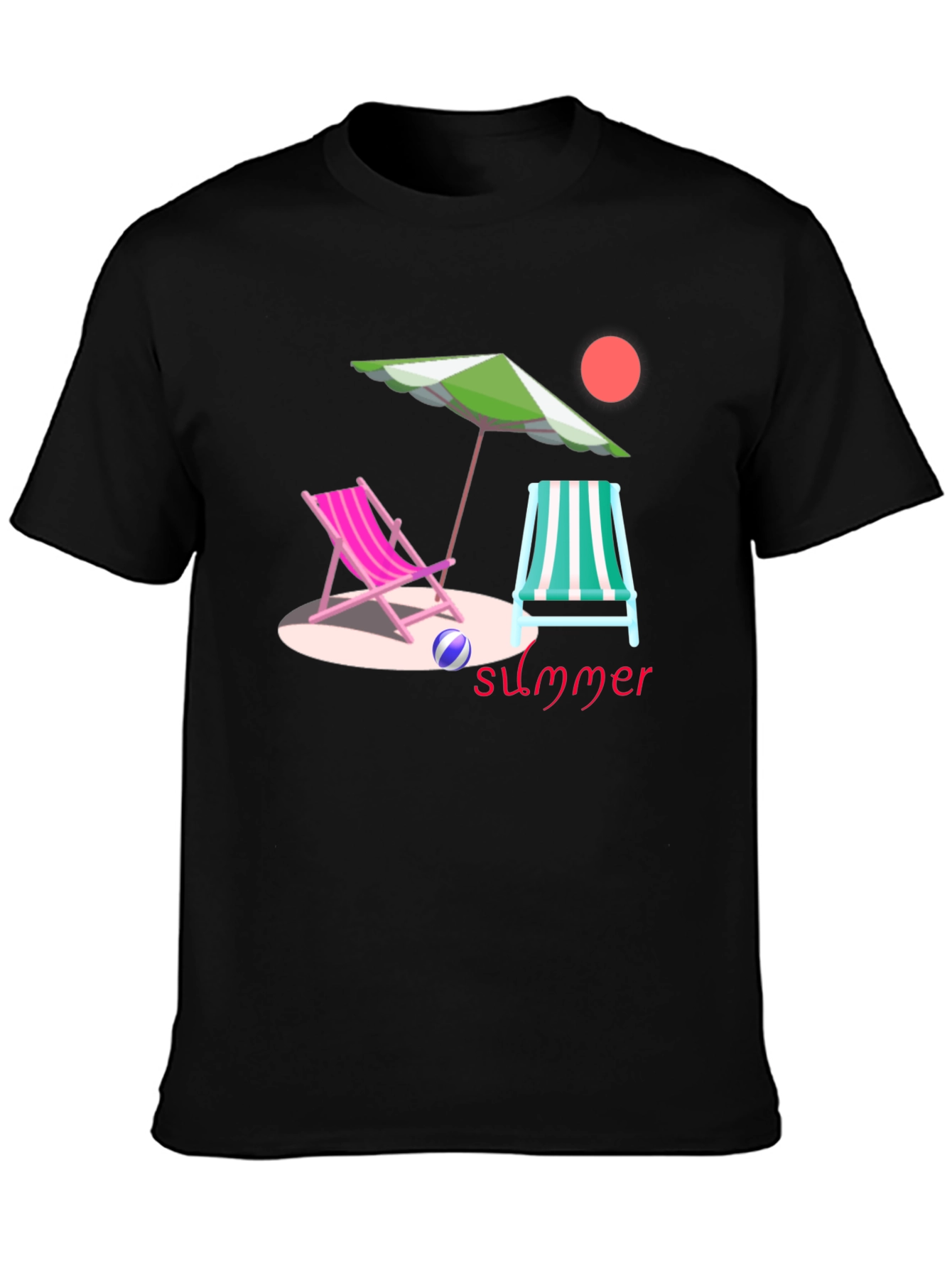 Summer Beach Scene Graphic Tee