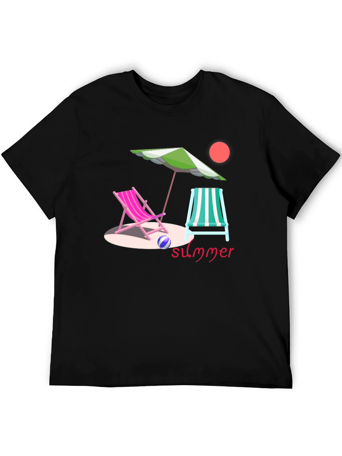 Summer Beach Scene Graphic Tee