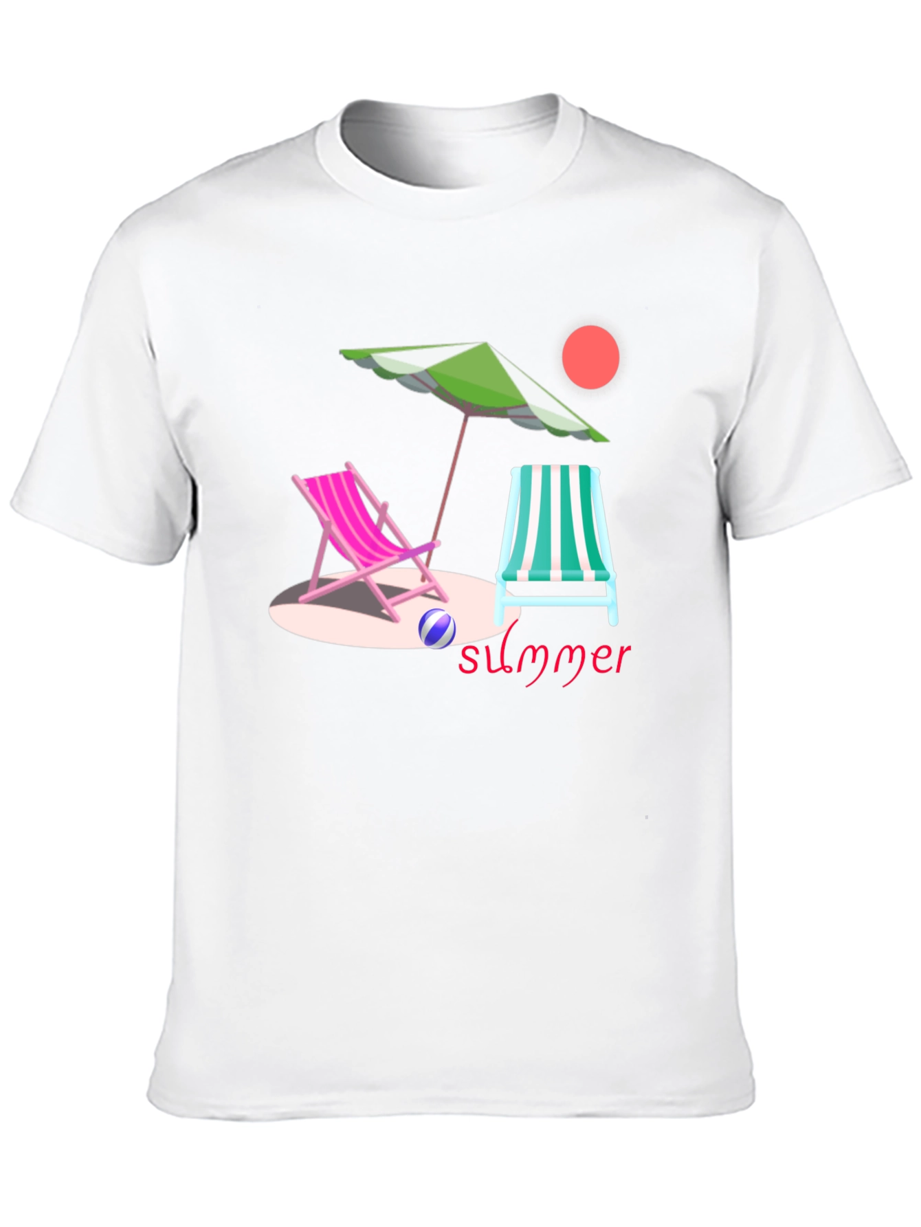 Summer Beach Scene Graphic Tee