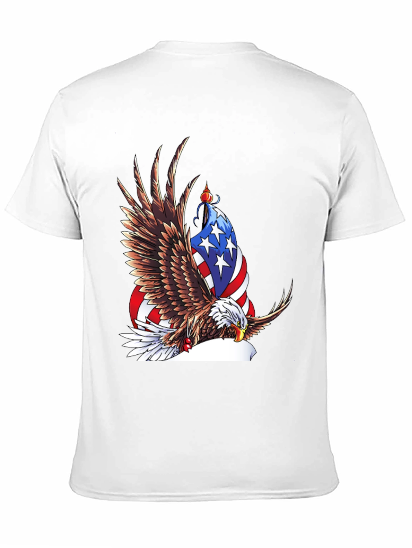Patriotic Eagle Graphic Tee - Mens Black T-Shirt