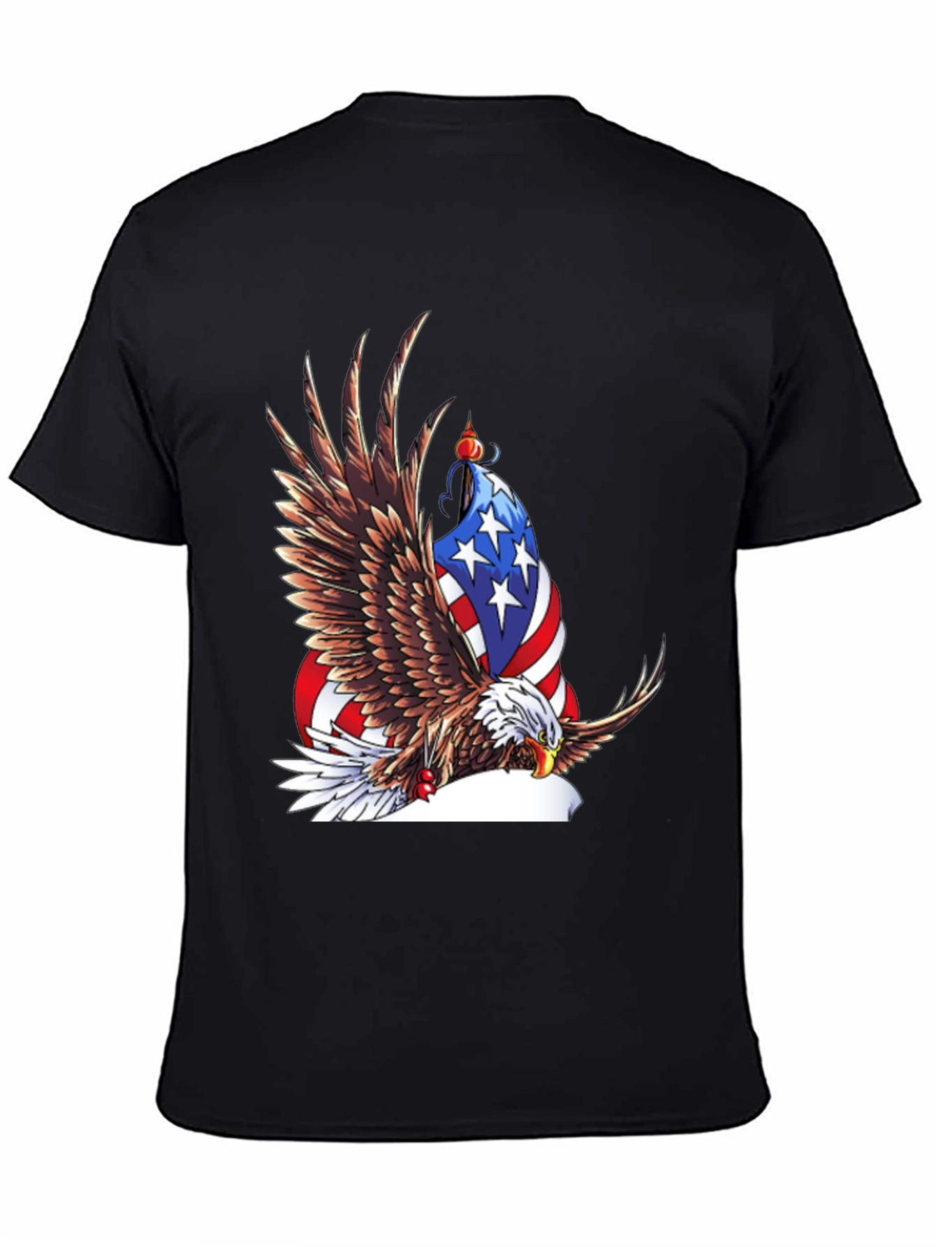 Patriotic Eagle Graphic Tee - Mens Black T-Shirt