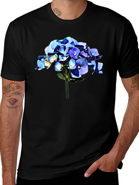 Hydrangea Graphic Tee - Black Casual Comfort
