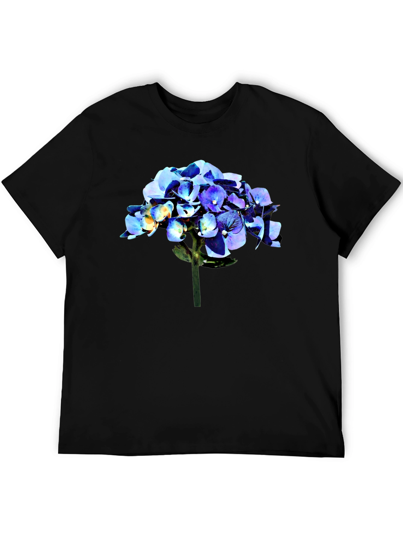 Hydrangea Graphic Tee - Black Casual Comfort