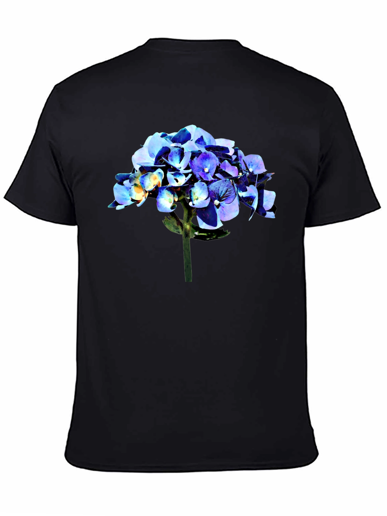 Hydrangea Graphic Tee - Black Casual Comfort