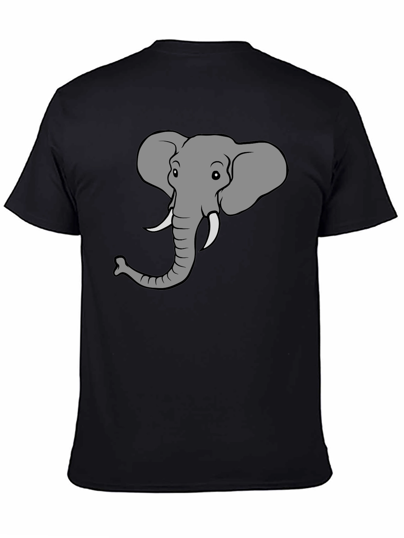 Elephant Graphic Tee - Black Cotton T-Shirt