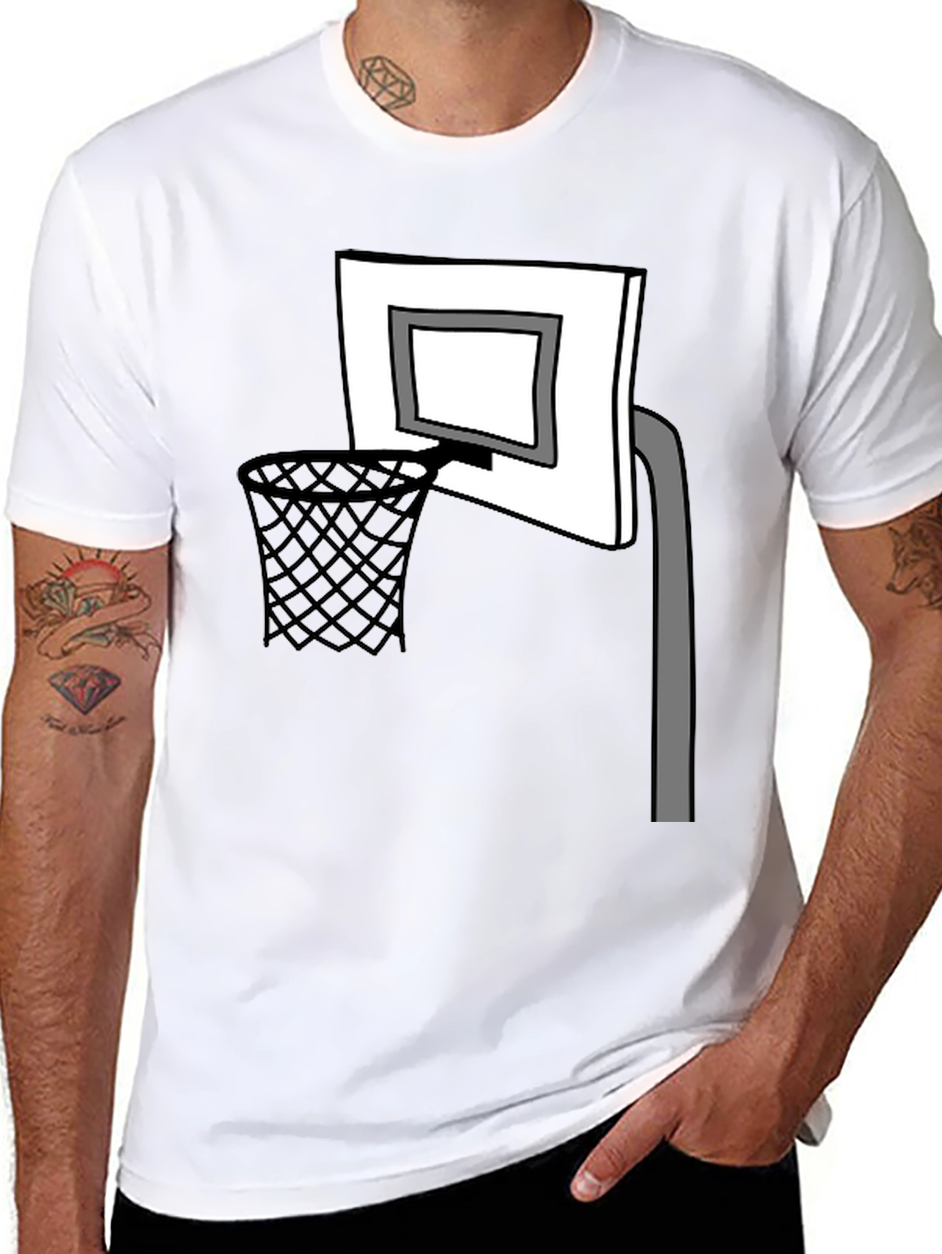 Basketball Hoop Graphic T-Shirt