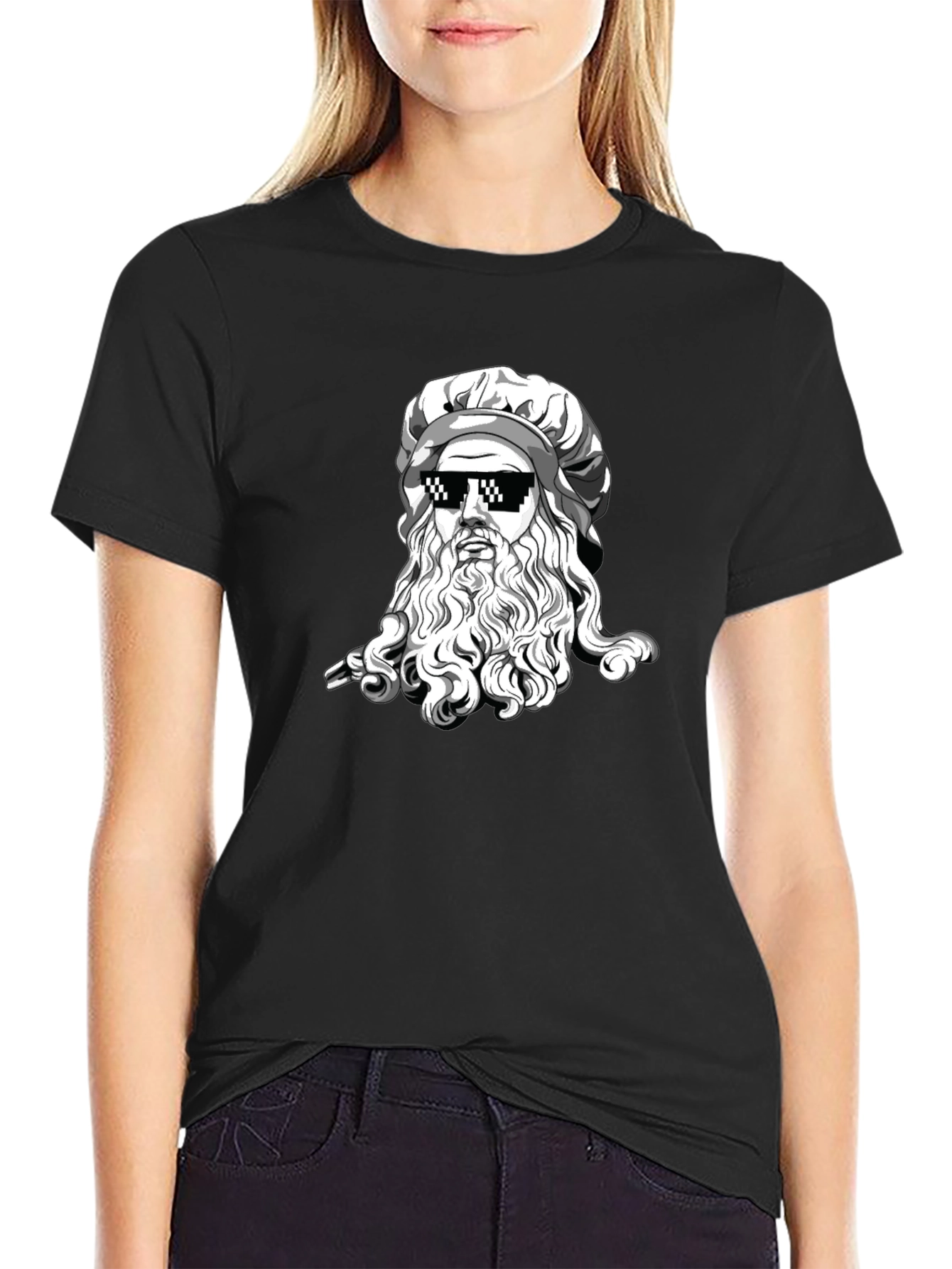 Cool Leonardo Da Vinci Black T-Shirt