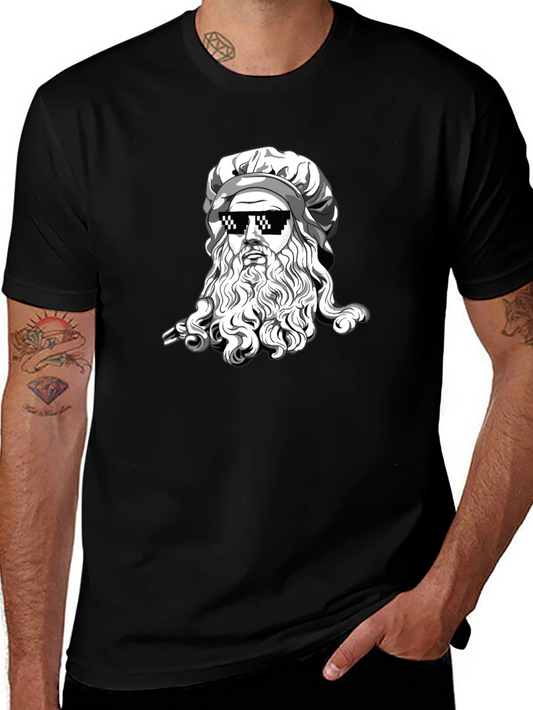 Cool Leonardo Da Vinci Black T-Shirt