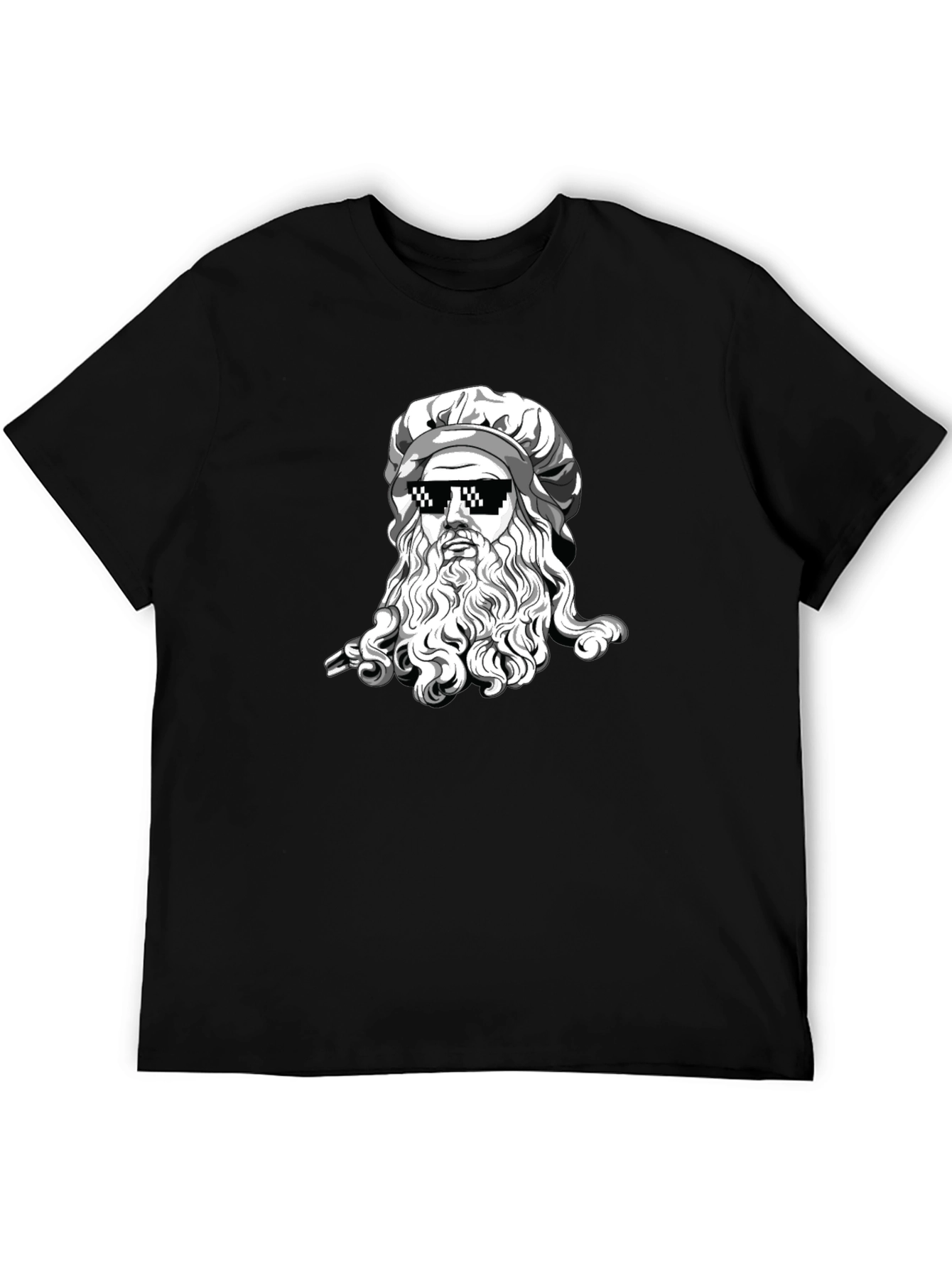 Cool Leonardo Da Vinci Black T-Shirt