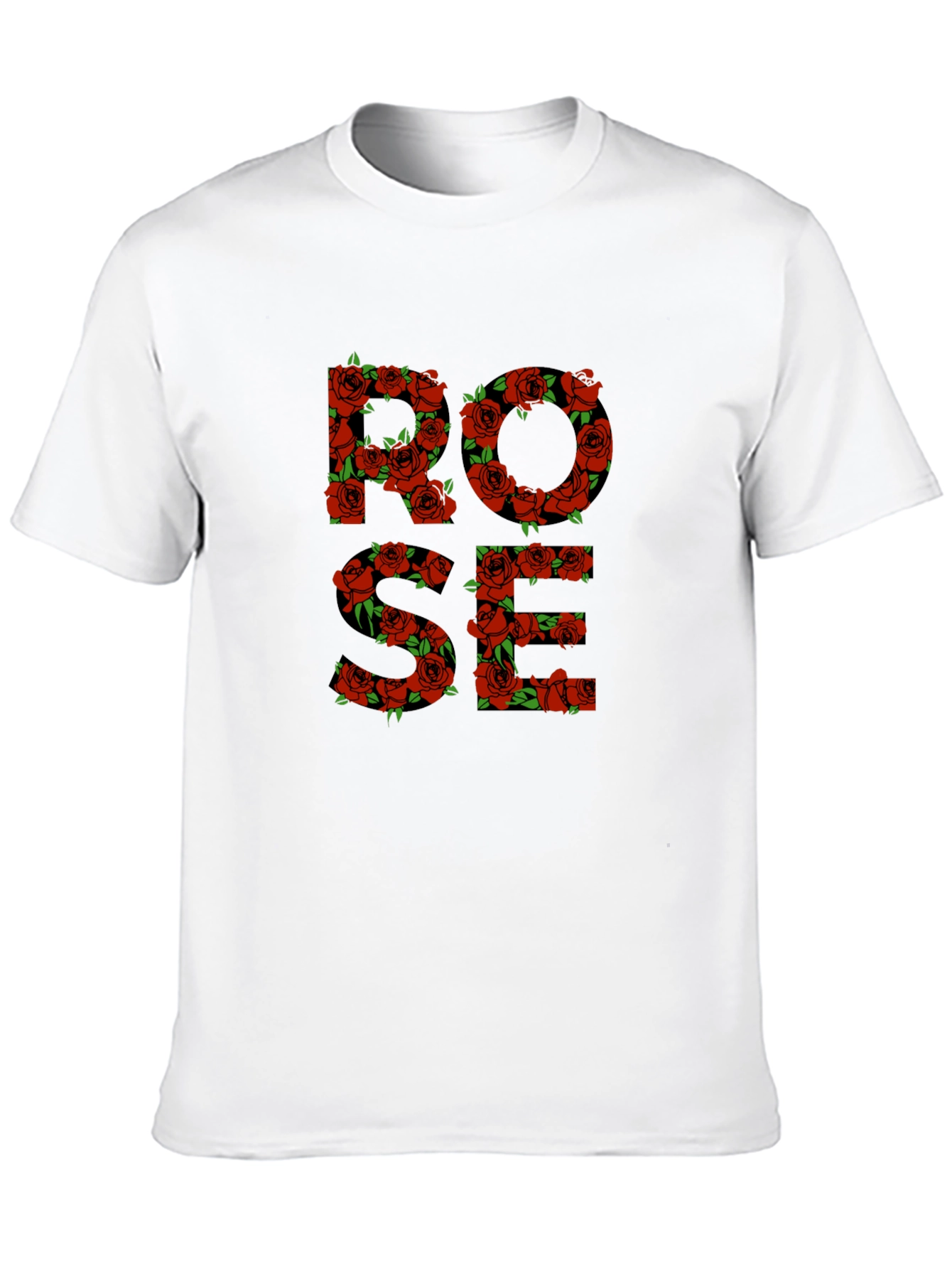 Rose Floral Graphic Print Mens T-Shirt