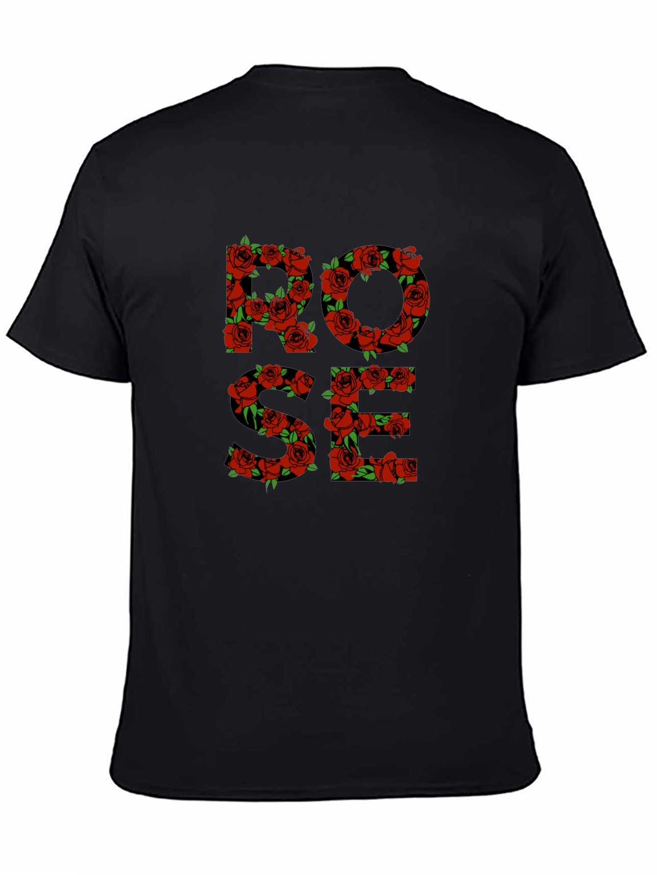 Rose Floral Graphic Print Mens T-Shirt
