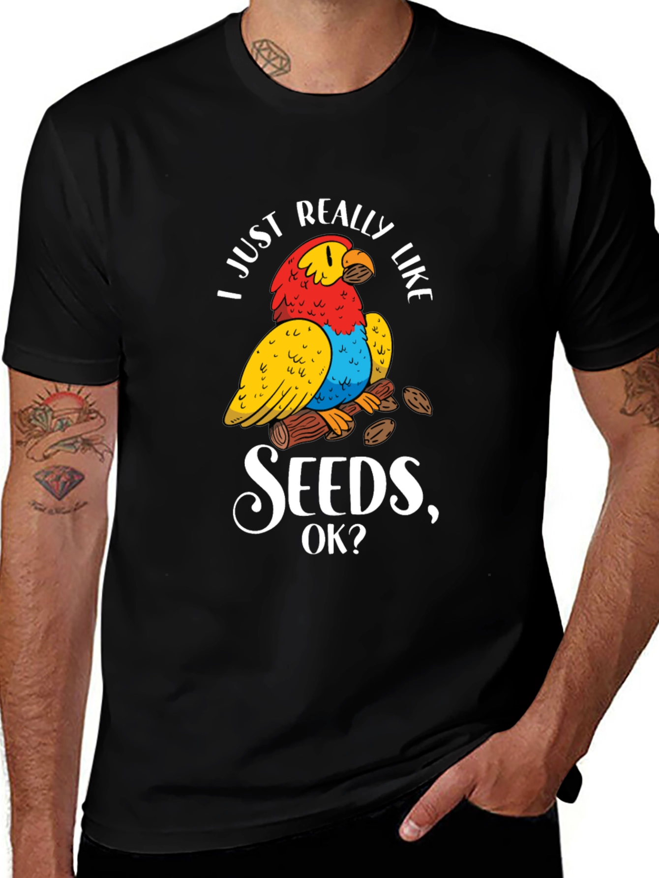 I Just Really Like Seeds Parrot T-Shirt