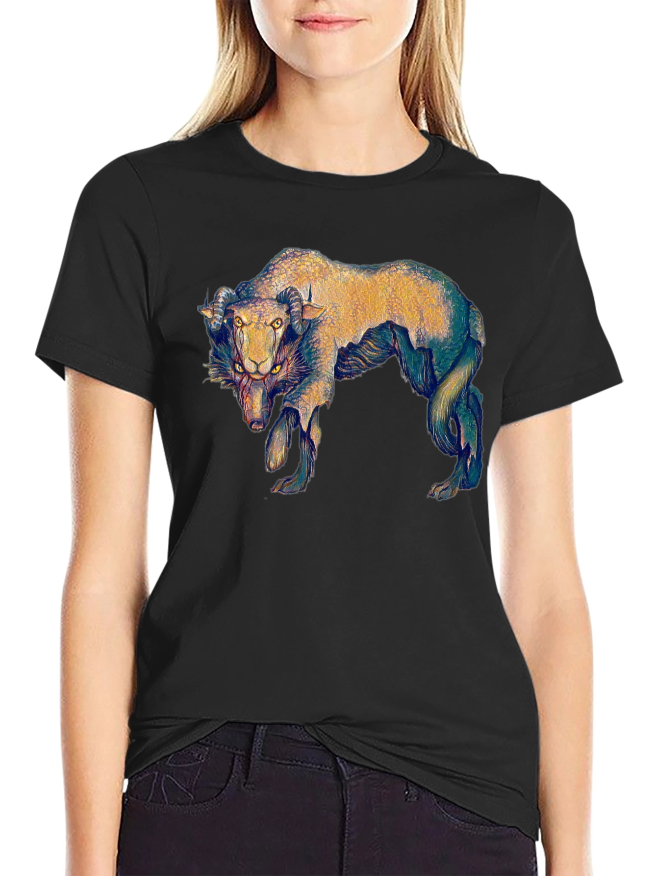 Unique Ram Graphic T-Shirt - Black