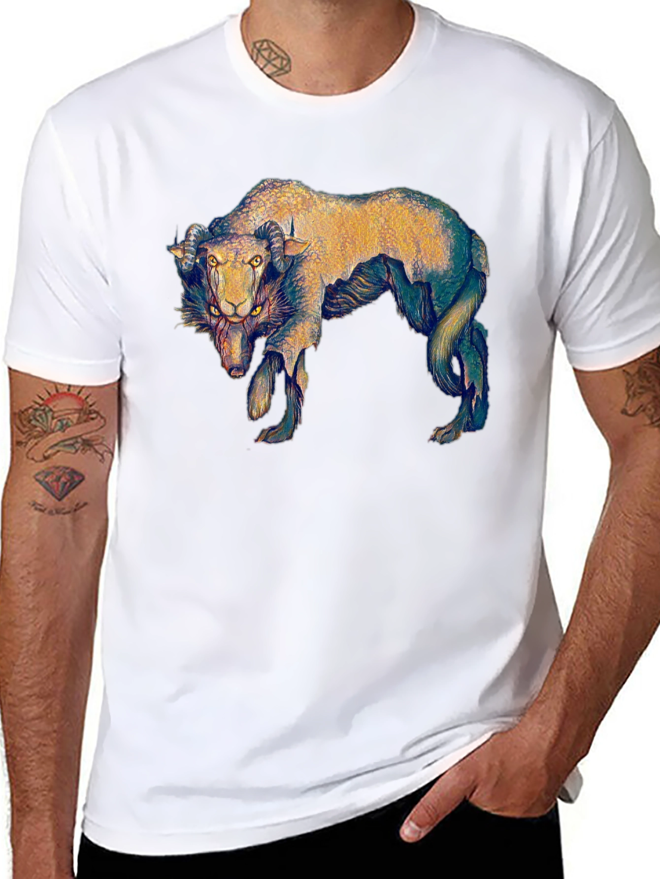 Unique Ram Graphic T-Shirt - Black