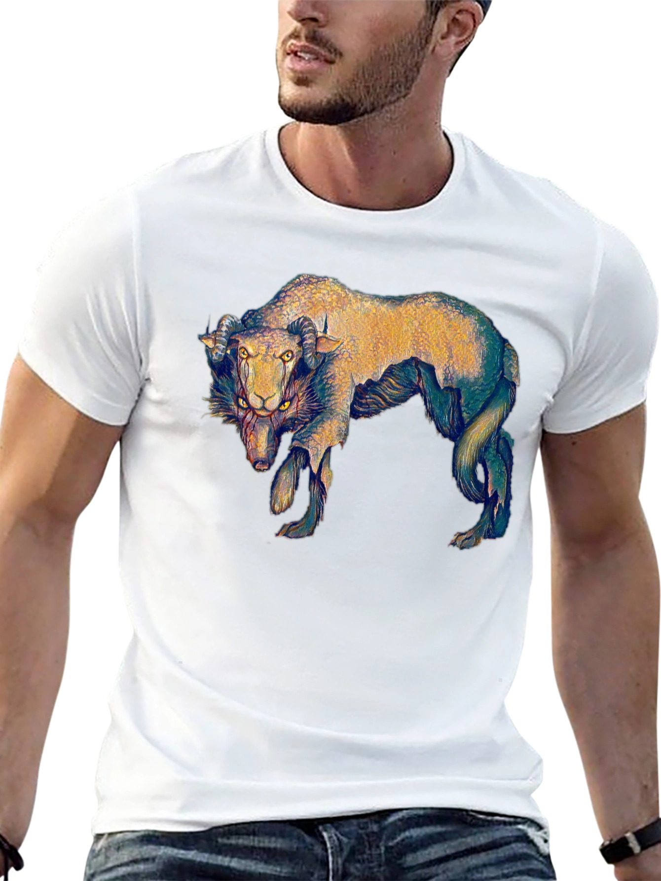 Unique Ram Graphic T-Shirt - Black