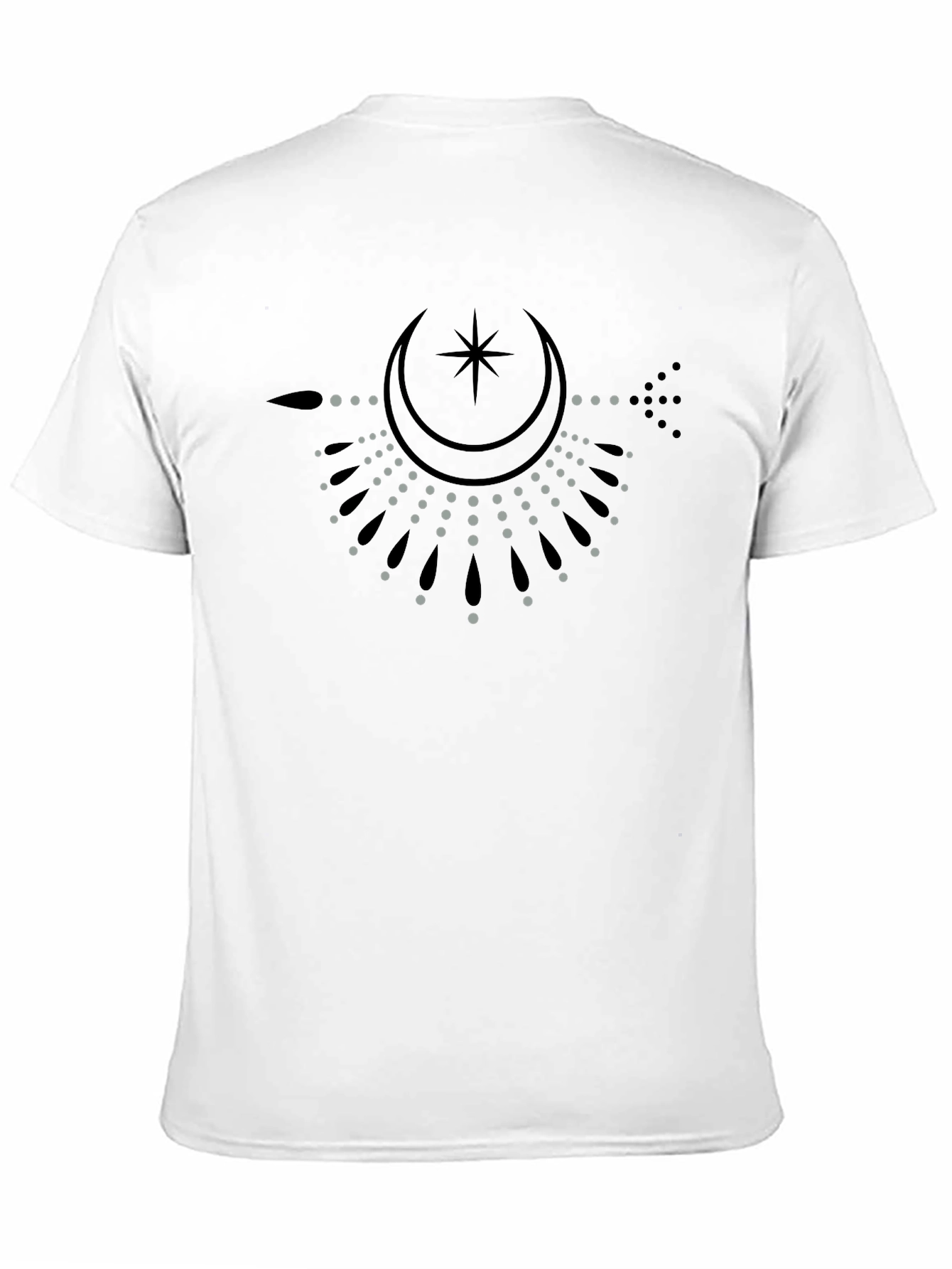 Celestial Moon Star Graphic T-Shirt - Black