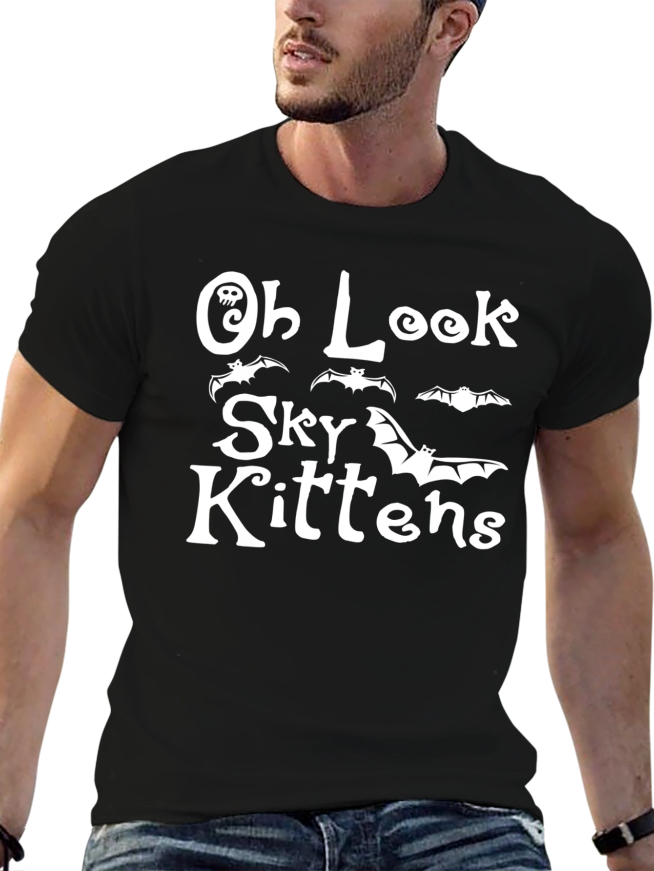 Oh Look Sky Kittens Bat Graphic T-Shirt