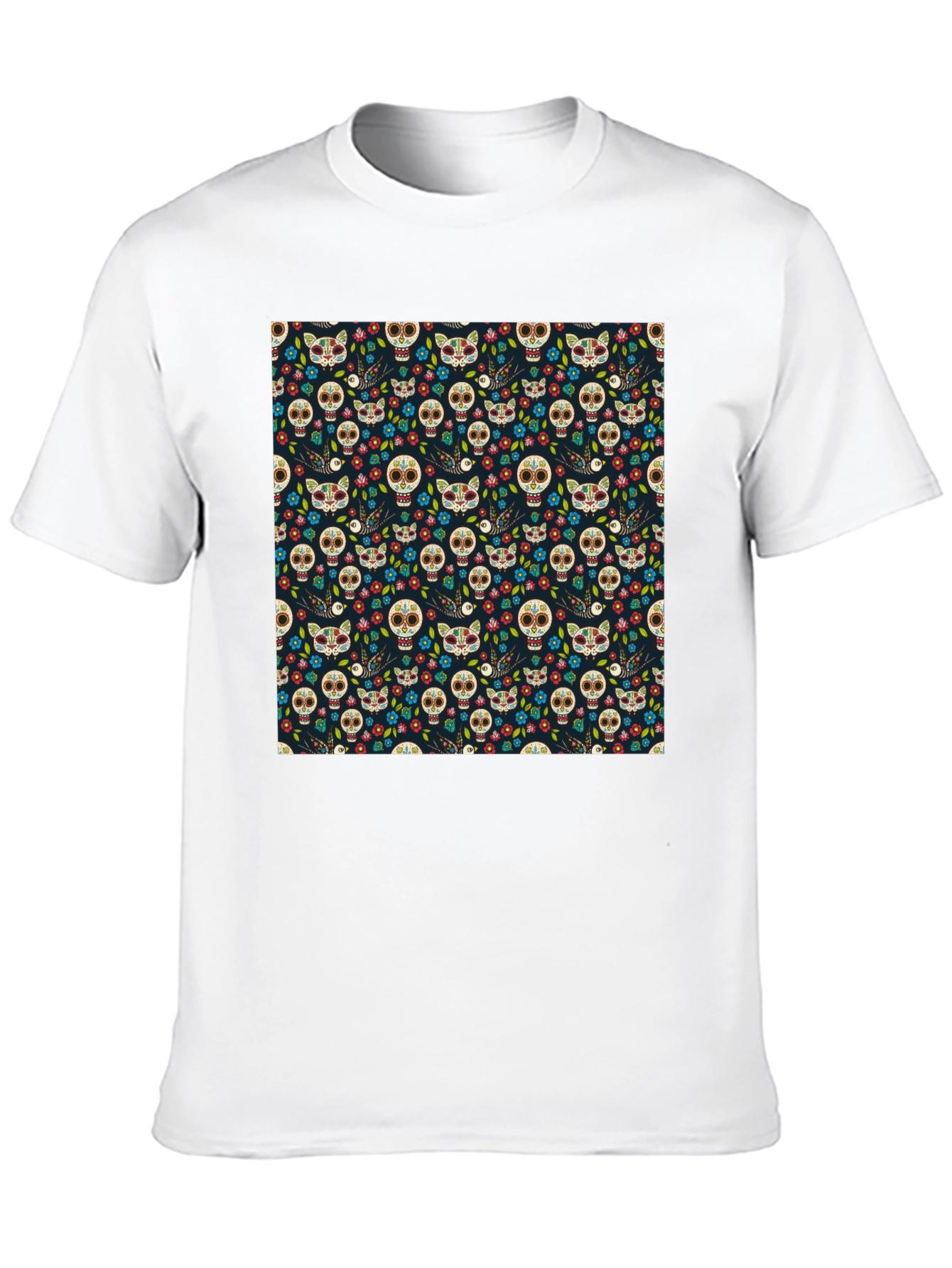 Day of the Dead Skull & Cat Tee