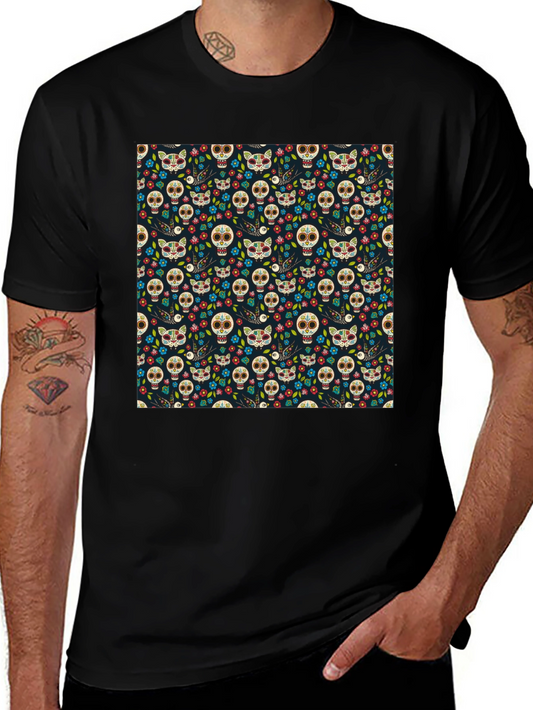 Day of the Dead Skull & Cat Tee