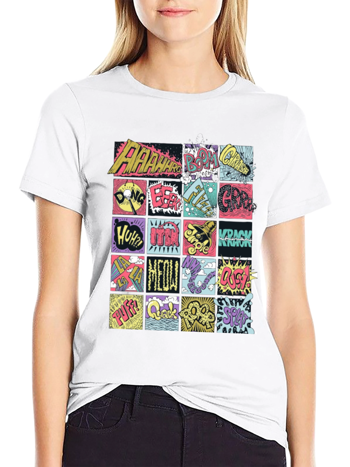Comic Sound Effect T-Shirt - Pop Art Black Tee