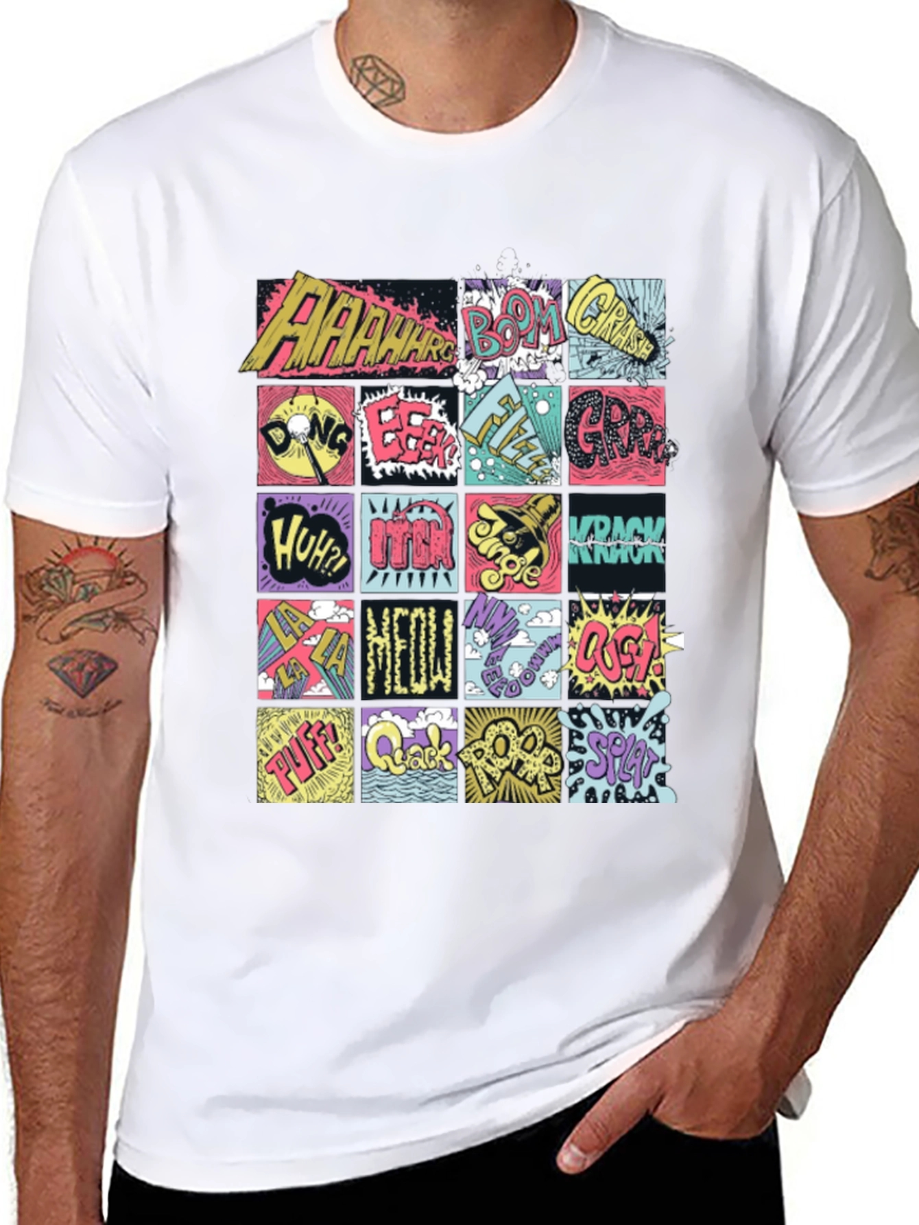 Comic Sound Effect T-Shirt - Pop Art Black Tee