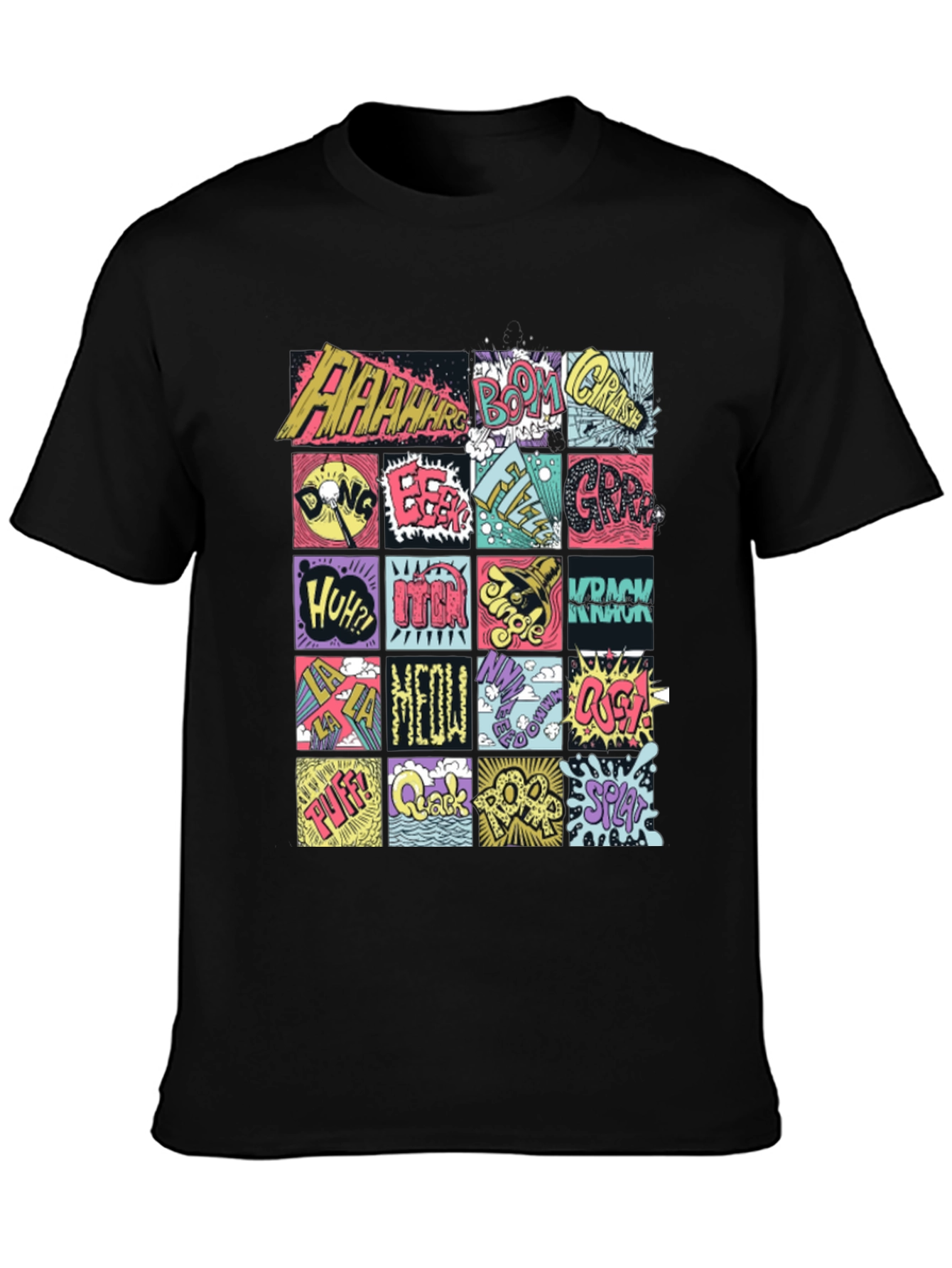 Comic Sound Effect T-Shirt - Pop Art Black Tee