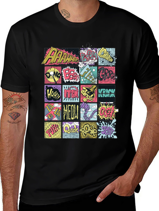 Comic Sound Effect T-Shirt - Pop Art Black Tee