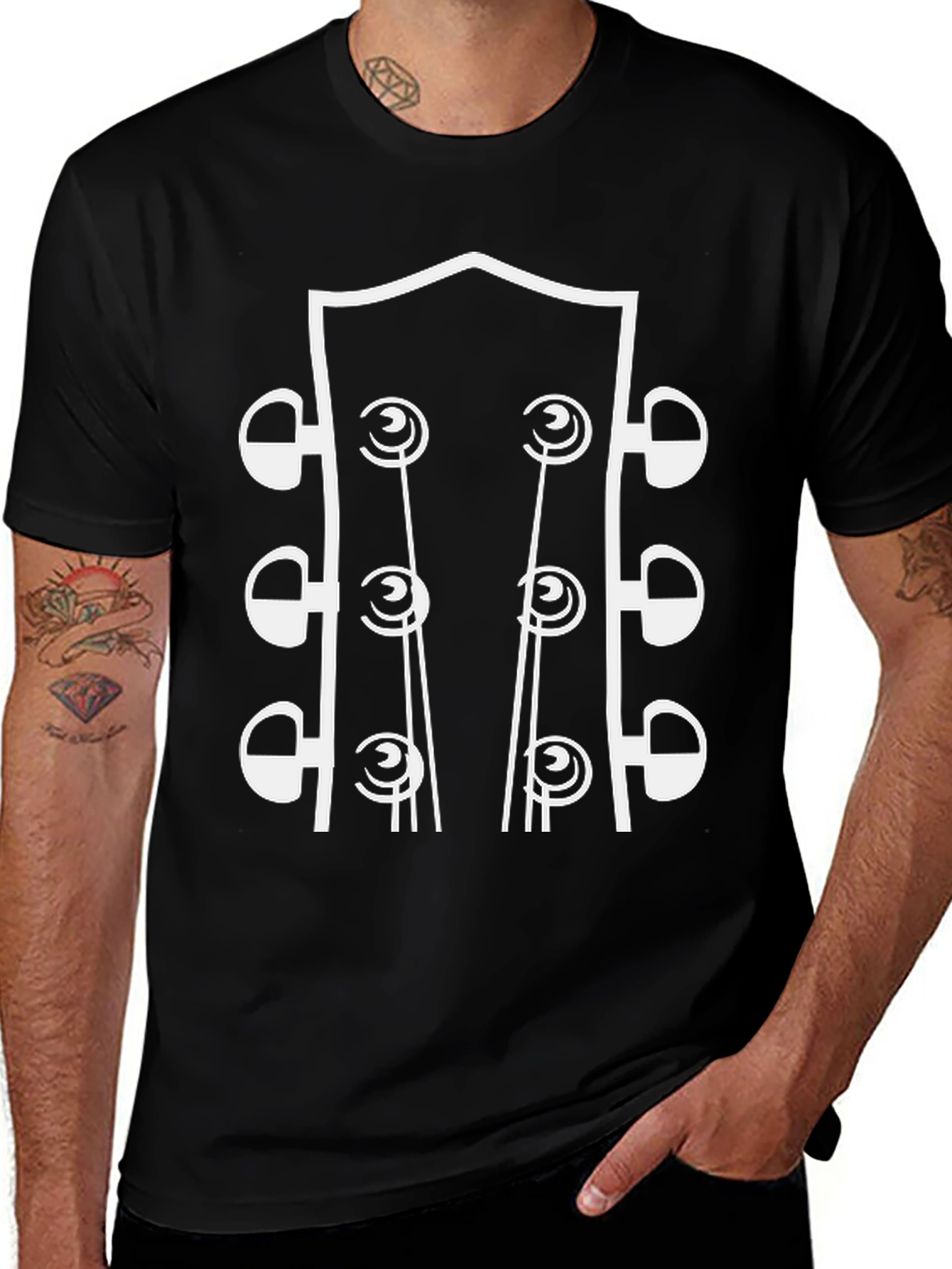 Guitar Headstock Graphic Tee - Music Lover Shirt