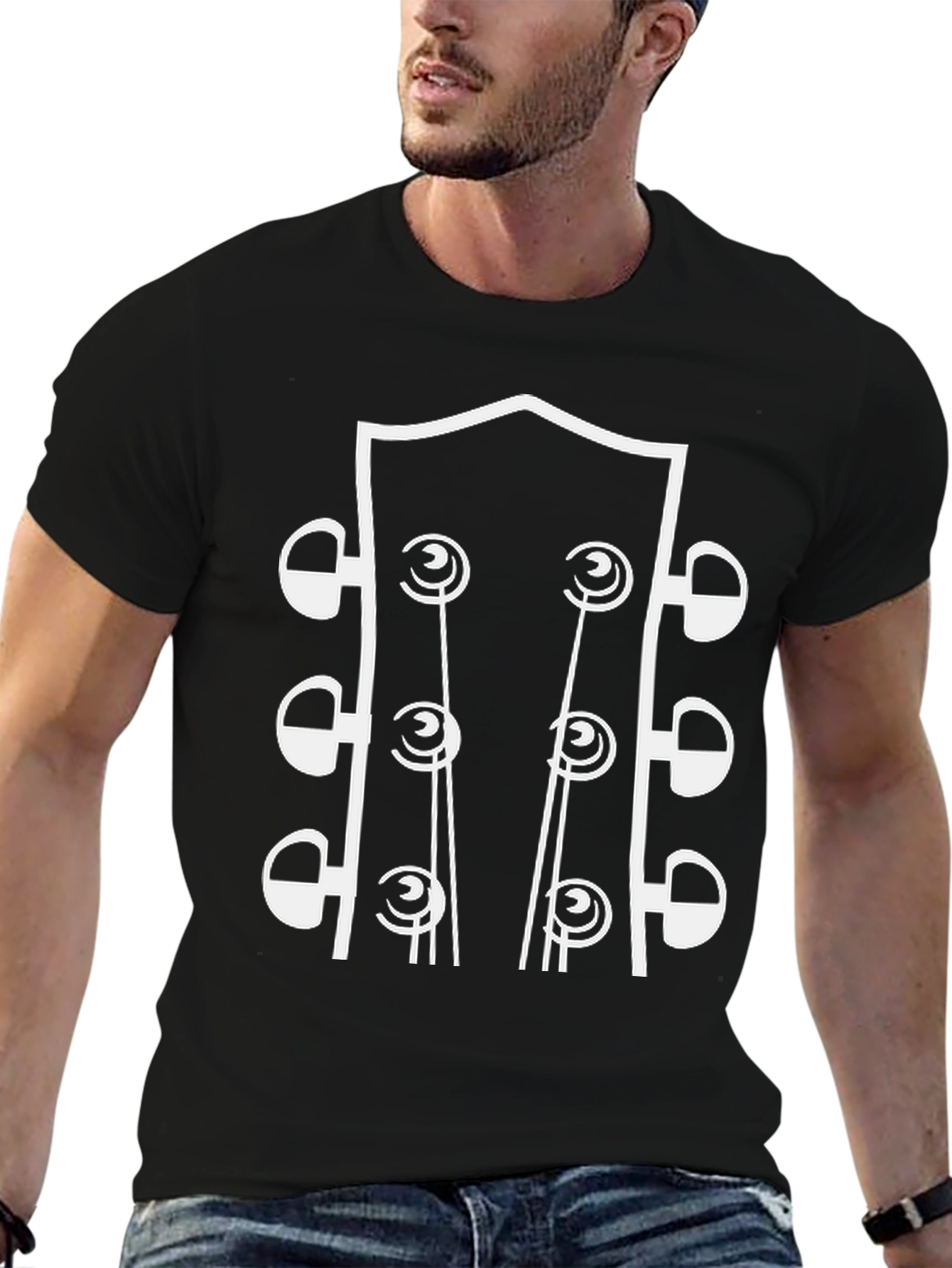 Guitar Headstock Graphic Tee - Music Lover Shirt
