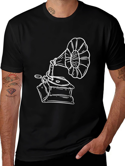Vintage Gramophone Graphic T-Shirt