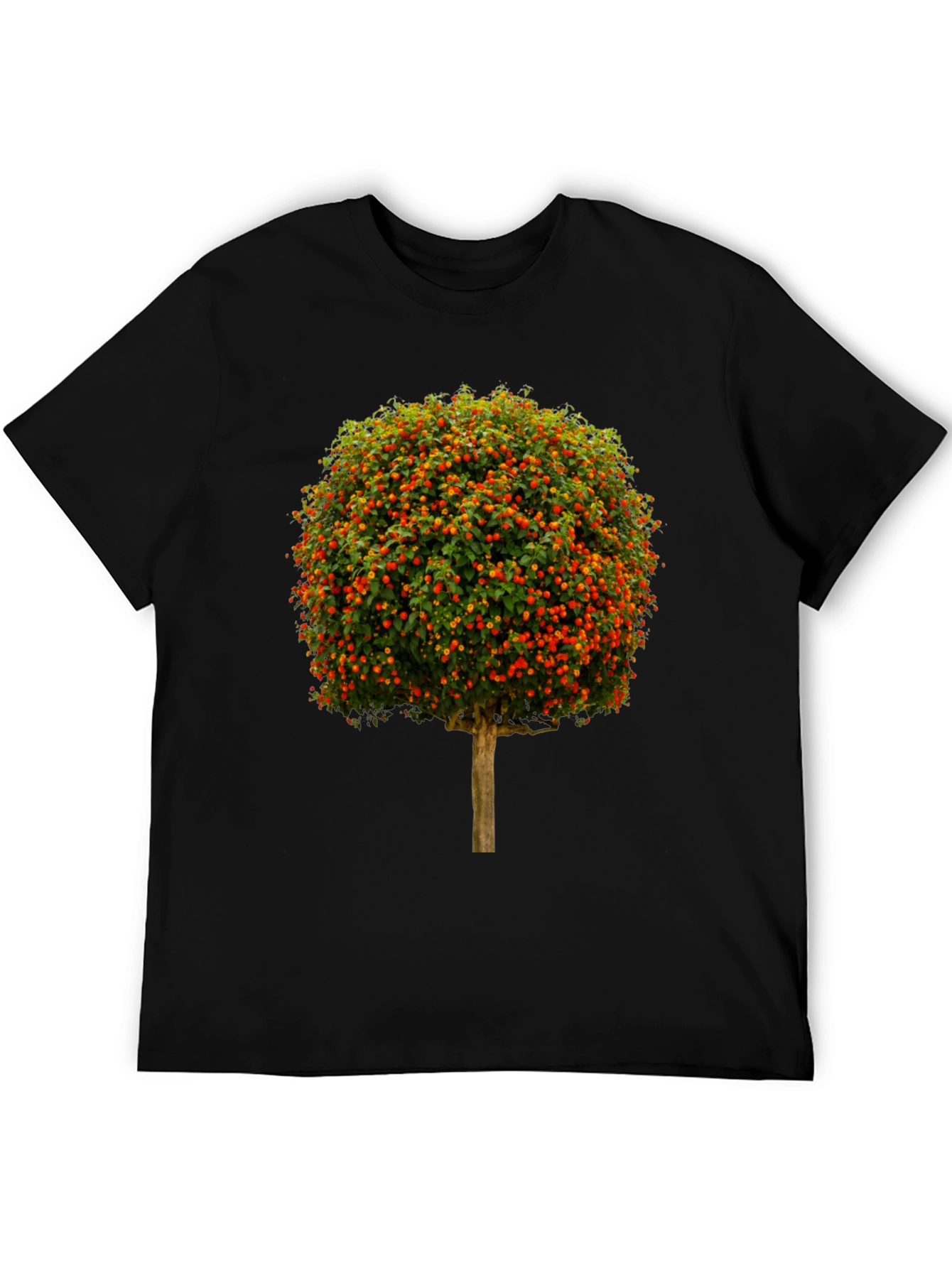 Tree Design Black Cotton Tee