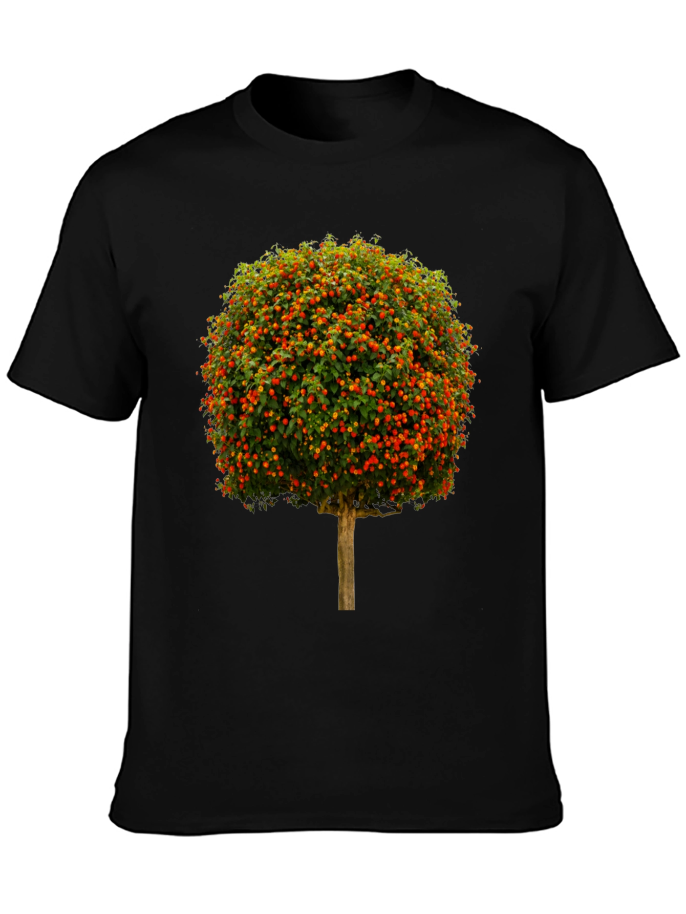 Tree Design Black Cotton Tee