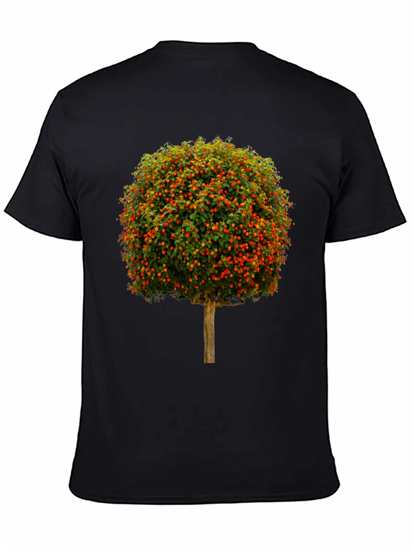 Tree Design Black Cotton Tee