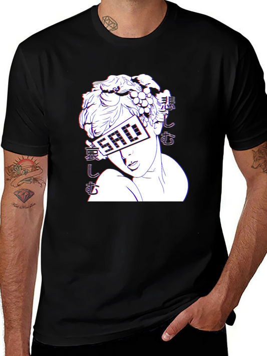 Sad Aesthetic Graphic T-Shirt - Black