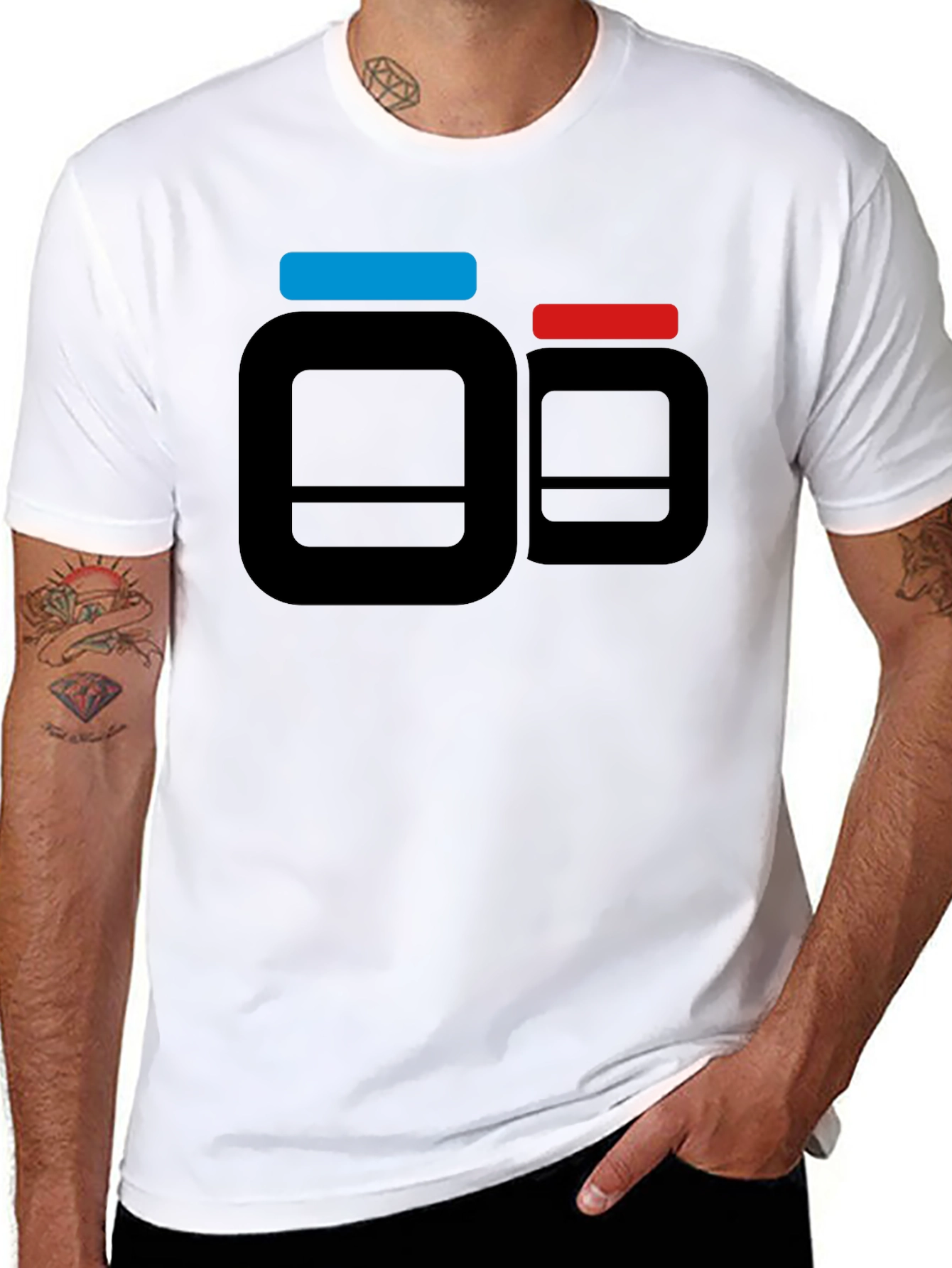 Black T-Shirt with Supplement Pill Bottle Design