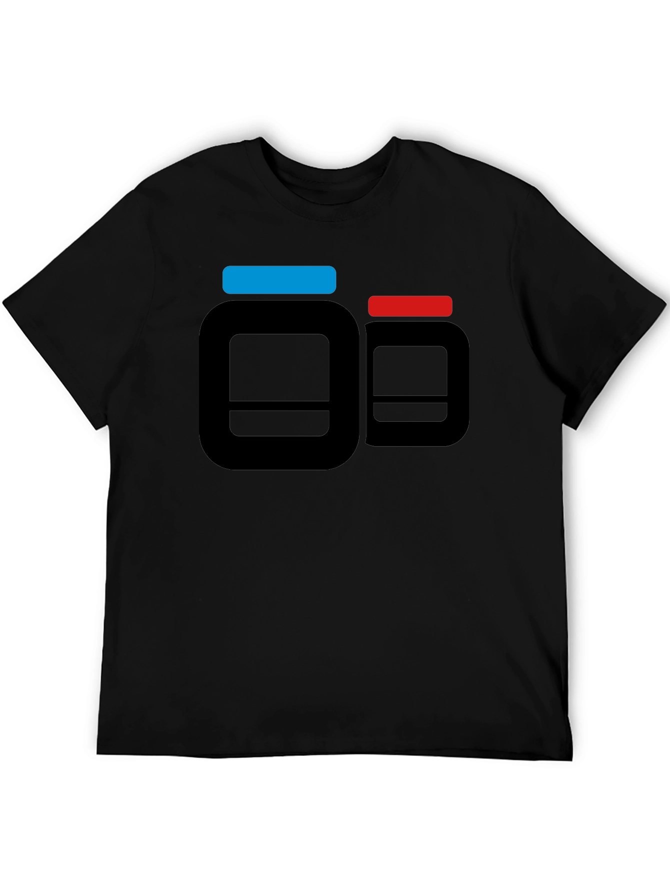 Black T-Shirt with Supplement Pill Bottle Design